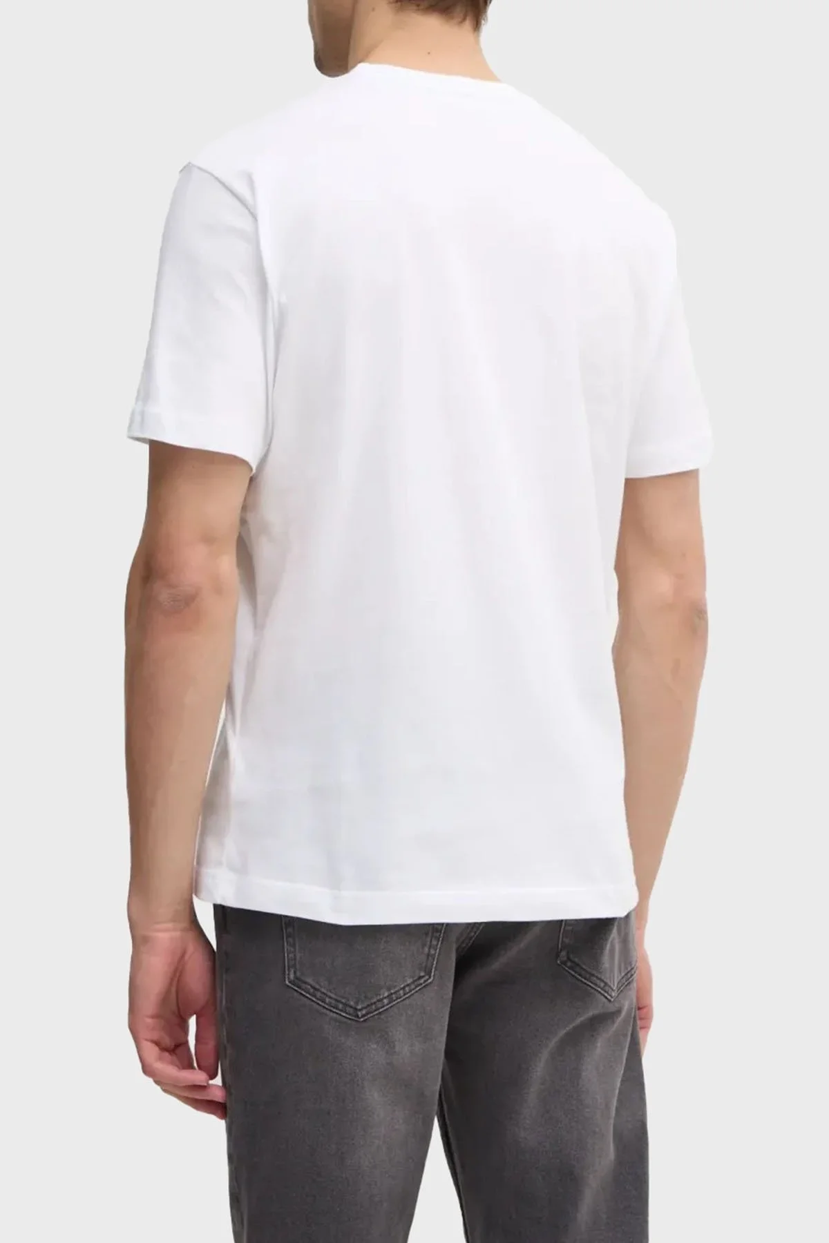 Calvin Klein Logo Baskılı Pamuklu Regular Fit Bisiklet Yaka K10K114149YAF Erkek T Shirt K10K114149 YAF BEYAZ - 7