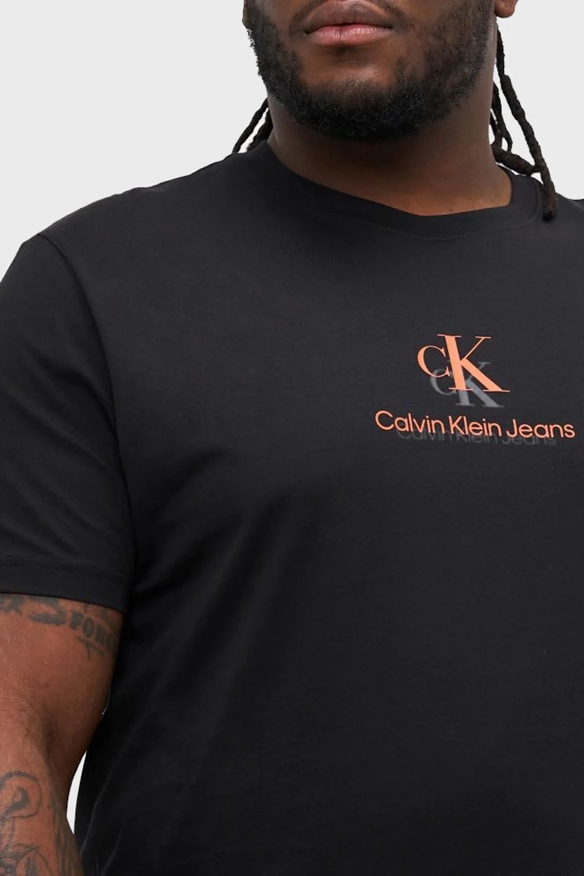 Calvin Klein Logo Baskılı Pamuklu Regular Fit Büyük Beden J30J327733BEH Erkek T Shirt J30J327733 BEH SİYAH - 2
