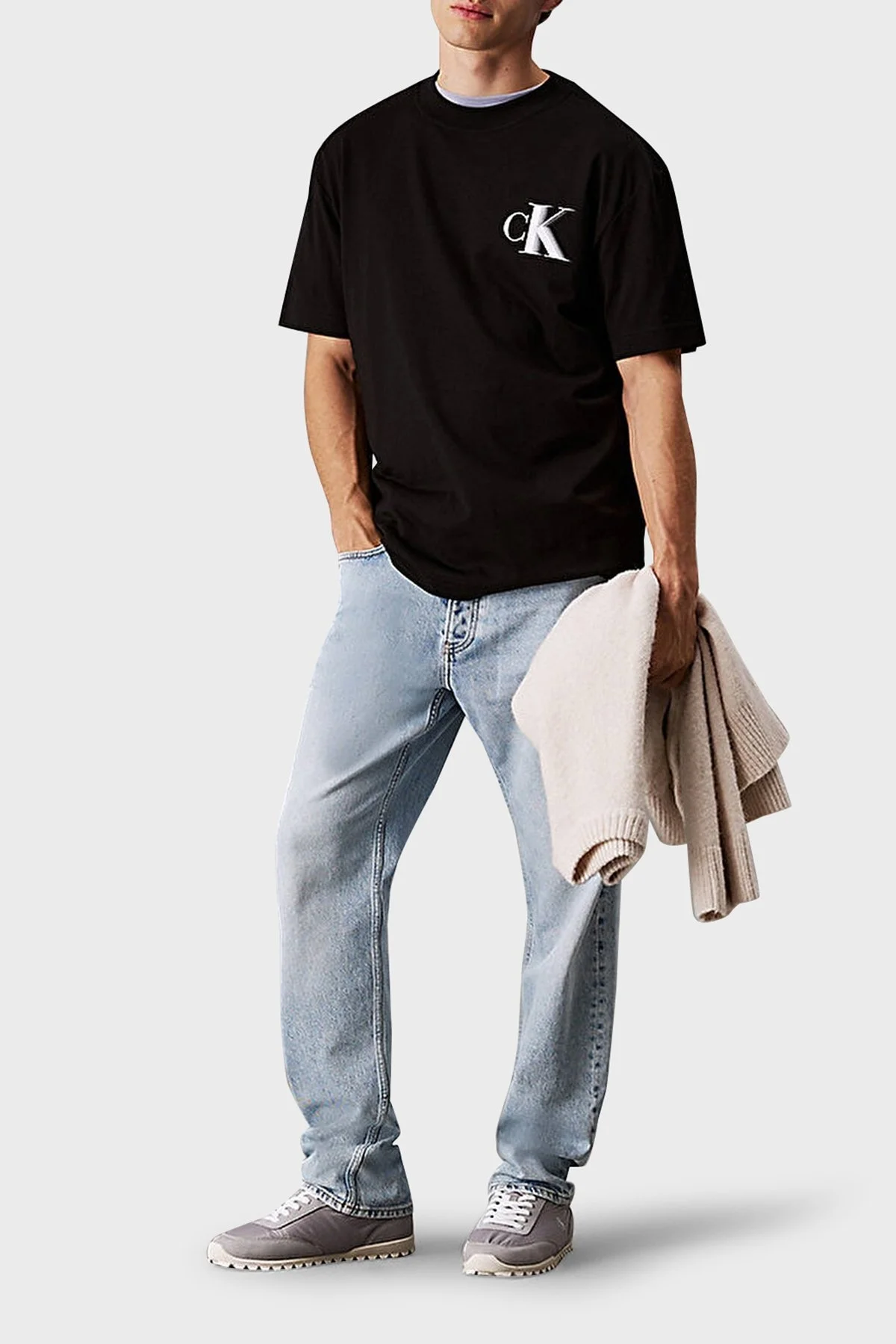 Calvin Klein Logo Baskılı Pamuklu Relaxed Fit Bisiklet Yaka J30J327475BEH Erkek T Shirt J30J327475 BEH SİYAH - 6