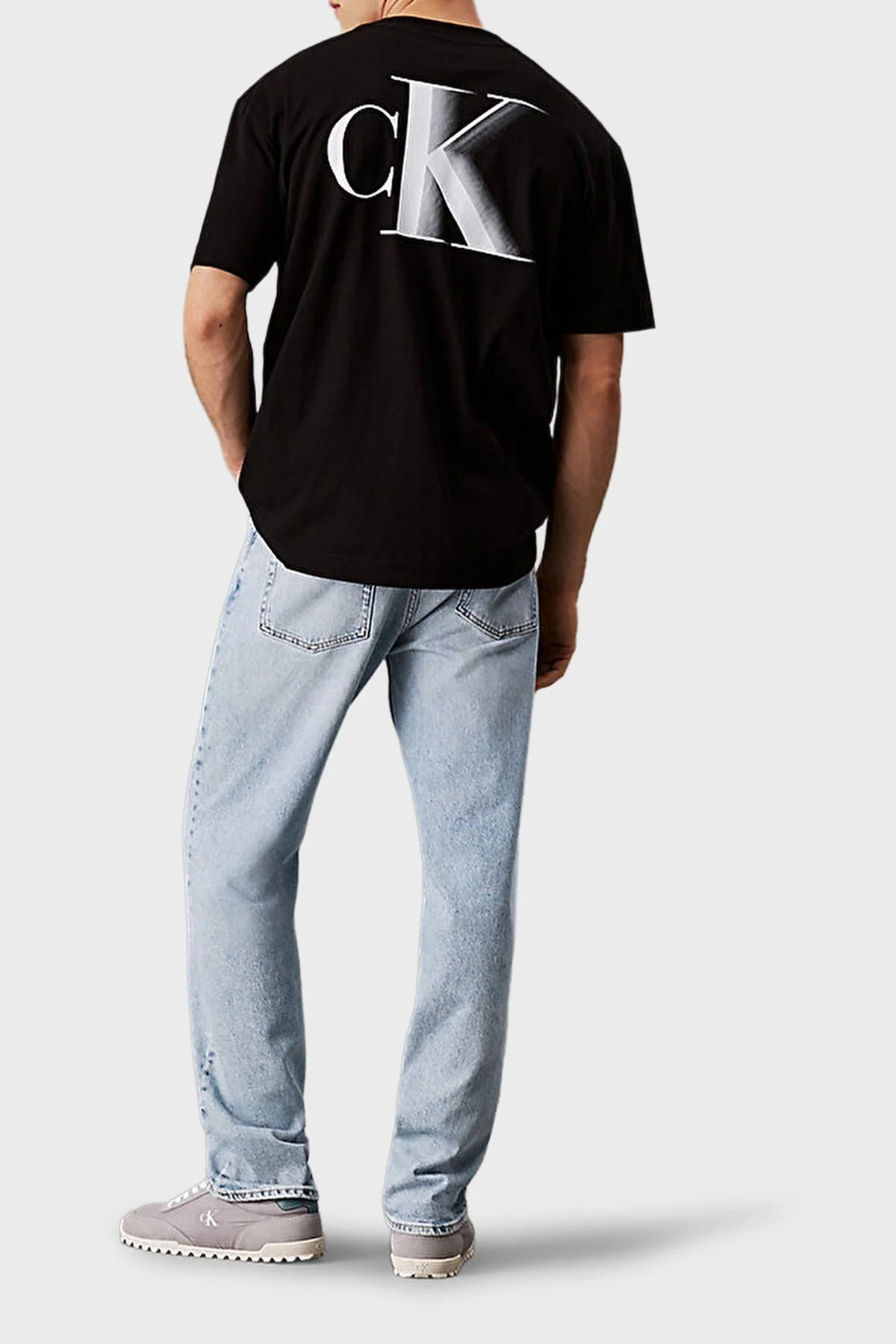 Calvin Klein Logo Baskılı Pamuklu Relaxed Fit Bisiklet Yaka J30J327475BEH Erkek T Shirt J30J327475 BEH SİYAH - 7