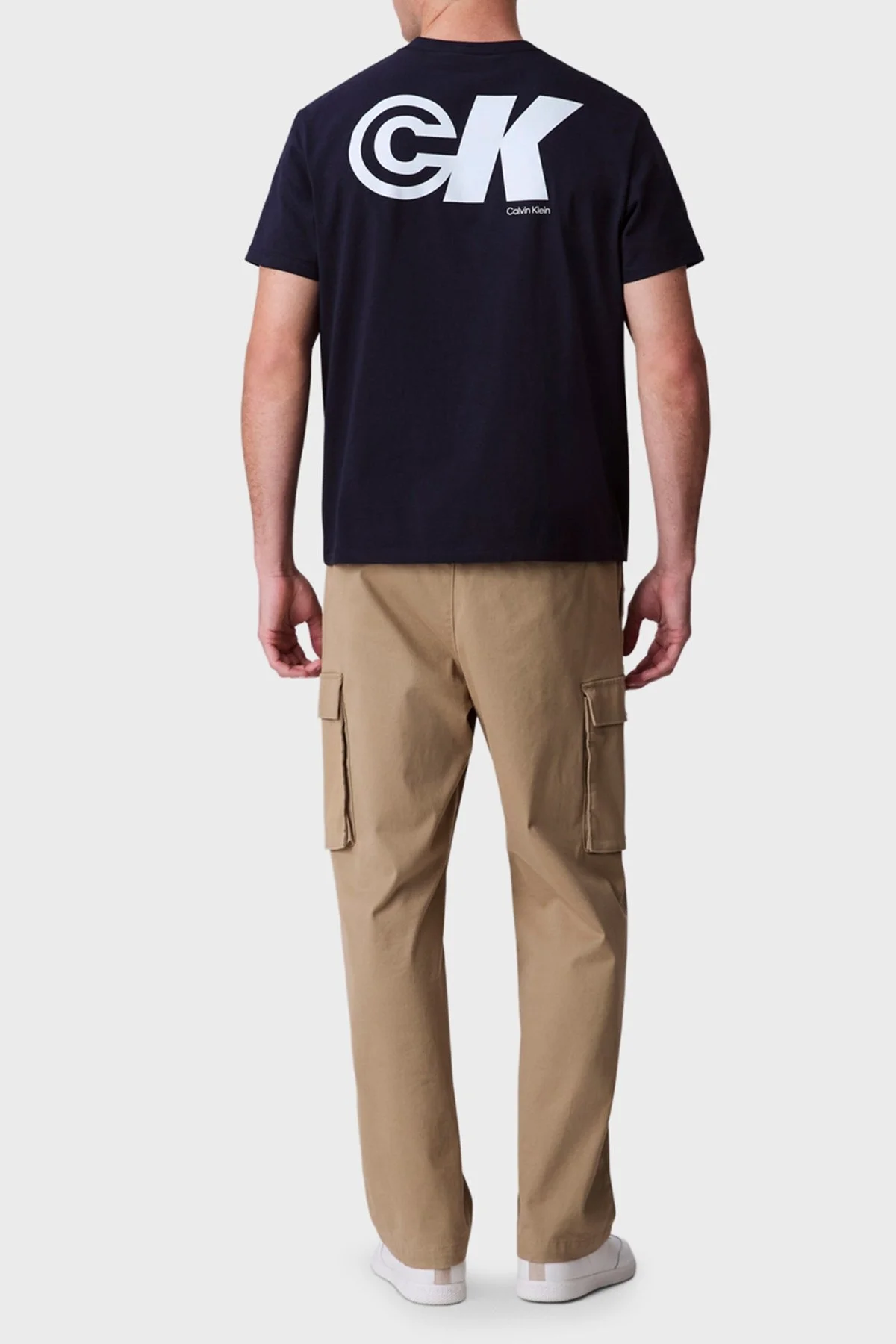 Calvin Klein Logo Baskılı Pamuklu Relaxed Fit Bisiklet Yaka LV04RC835GCEF Erkek T Shirt LV04RC835G CEF LACİVERT - 3