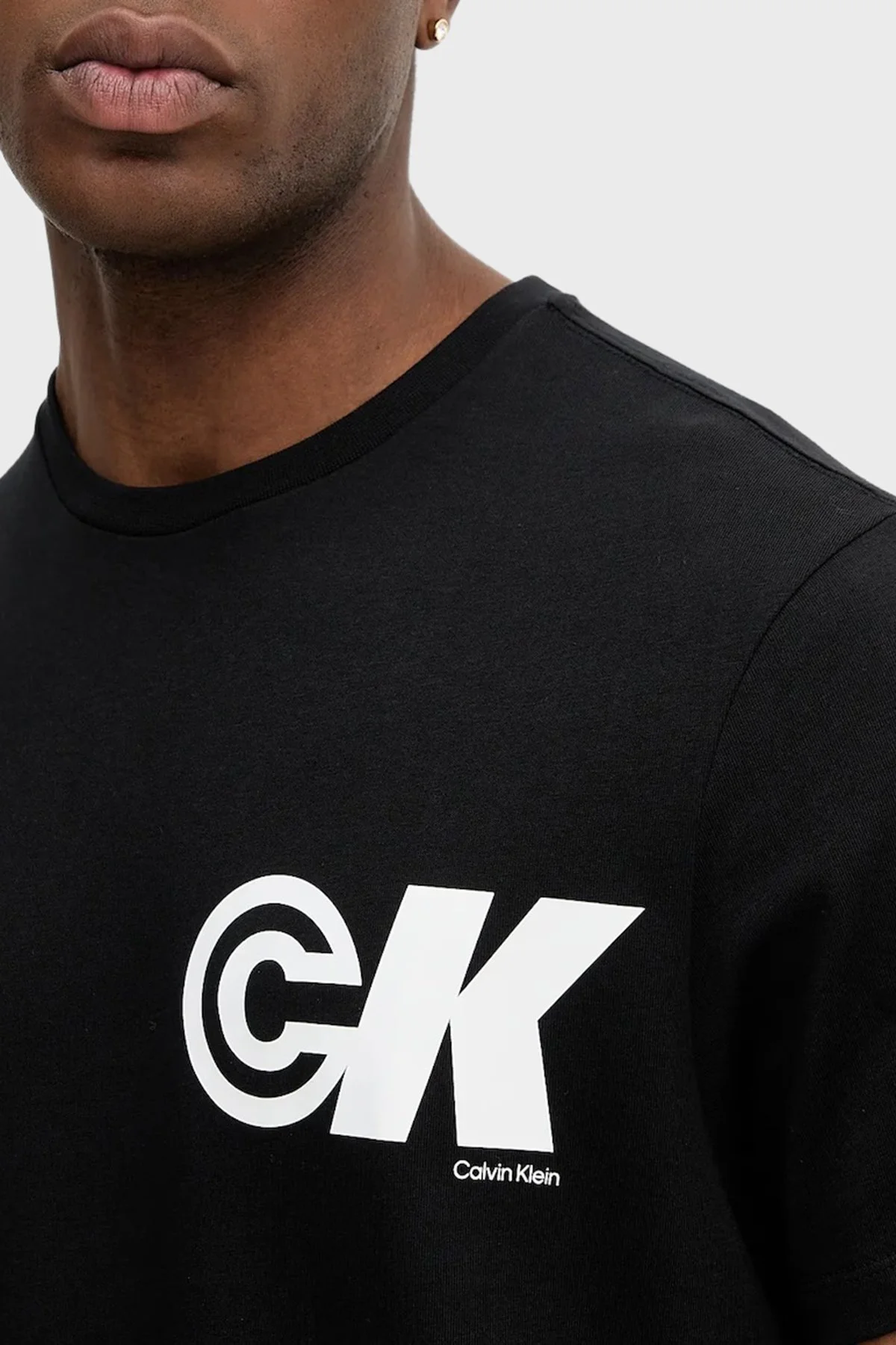 Calvin Klein Logo Baskılı Pamuklu Relaxed Fit Bisiklet Yaka LV04RC835GUB1 Erkek T Shirt LV04RC835G UB1 SİYAH - 4