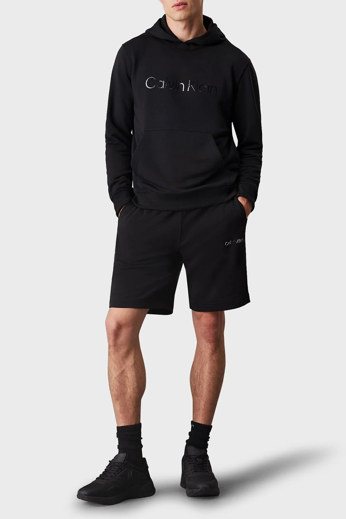 Calvin Klein Logo Baskılı Regular Fit Kapüşonlu 00GMF4W302BAE Erkek Sweat 00GMF4W302 BAE SİYAH - 3