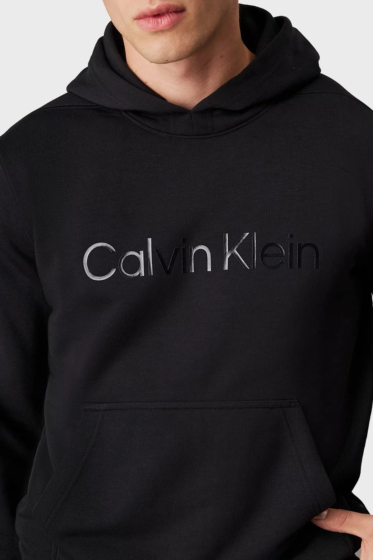 Calvin Klein Logo Baskılı Regular Fit Kapüşonlu 00GMF4W302BAE Erkek Sweat 00GMF4W302 BAE SİYAH - 4