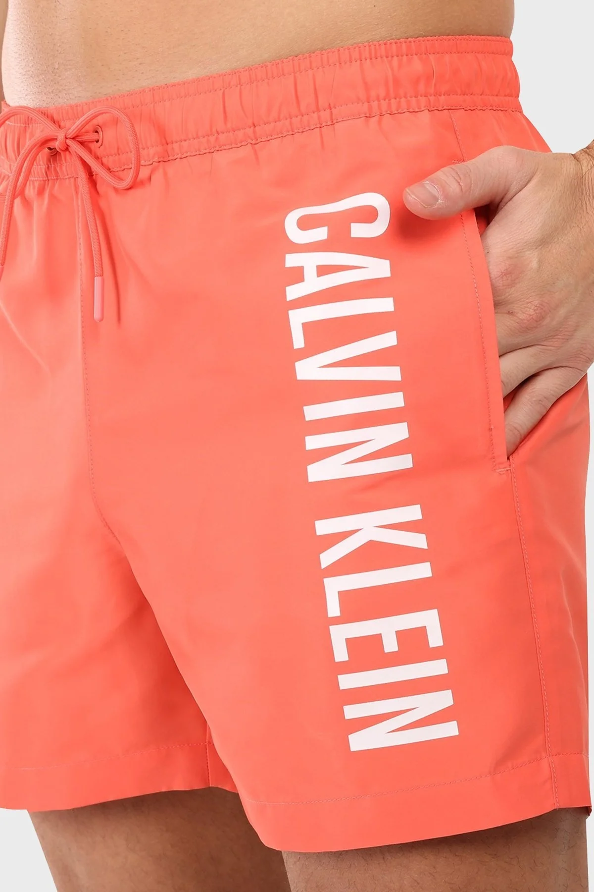 Calvin Klein Logo Baskılı Regular Fit Lastikli Bel KM0KM01092U07 Erkek Mayo Short KM0KM01092 U07 MERCAN - 10