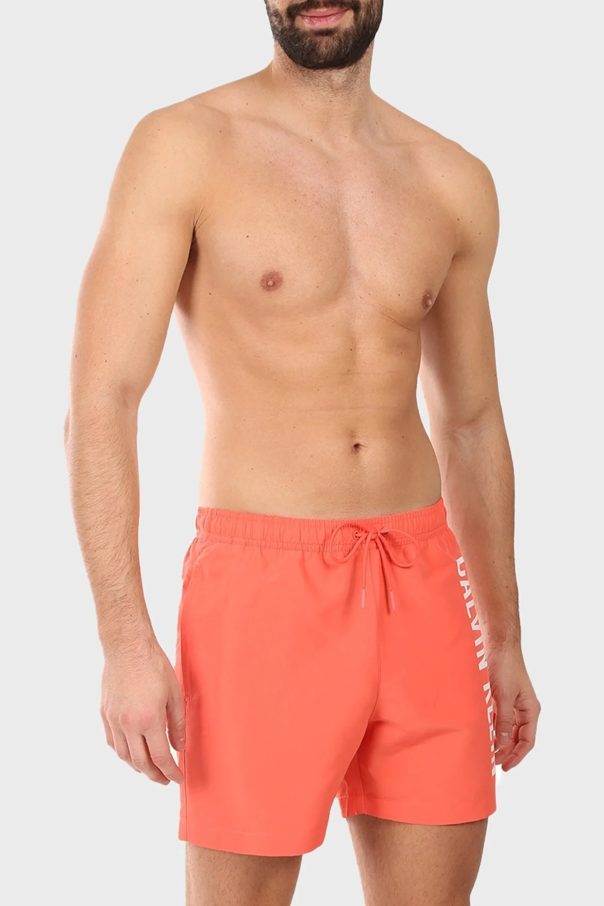 Calvin Klein Logo Baskılı Regular Fit Lastikli Bel KM0KM01092U07 Erkek Mayo Short KM0KM01092 U07 MERCAN - 11