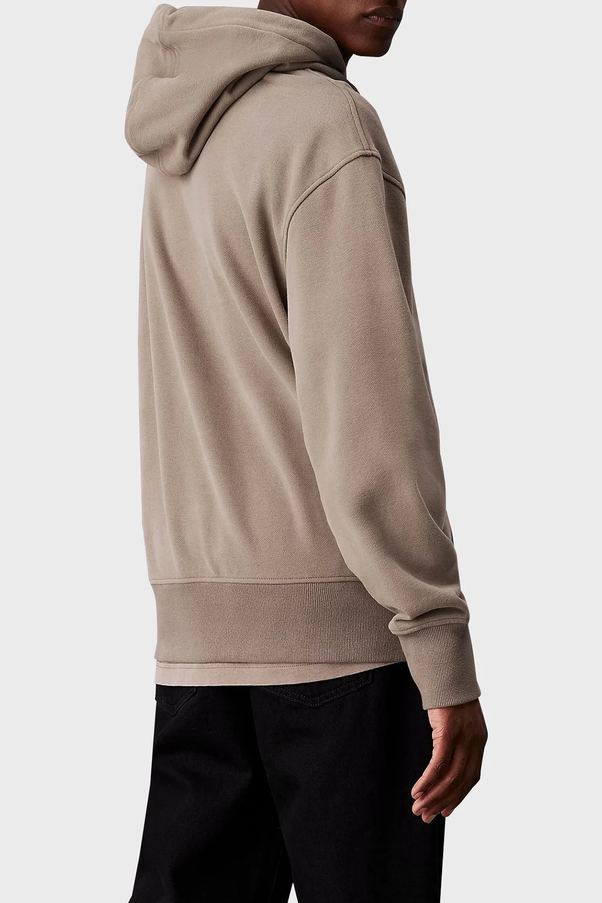 Calvin Klein Logo Baskılı Relaxed Fit Kapüşonlu J30J326879PAV Erkek Sweat J30J326879 PAV BEJ - 2