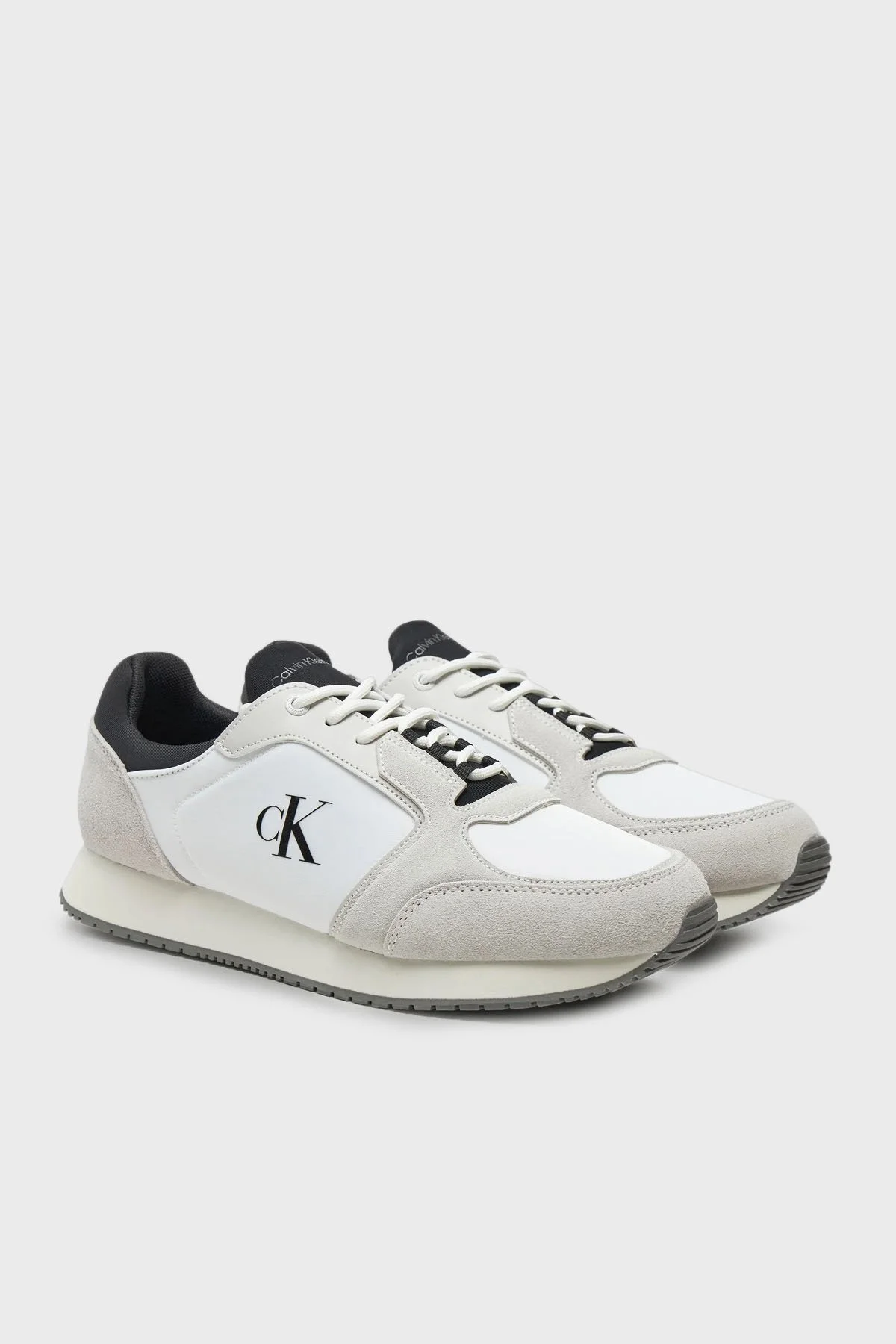 Calvin Klein Logo Baskılı Süet Detaylı Sneaker YM0YM011520LF Erkek Ayakkabı YM0YM01152 0LF BEYAZ - 8