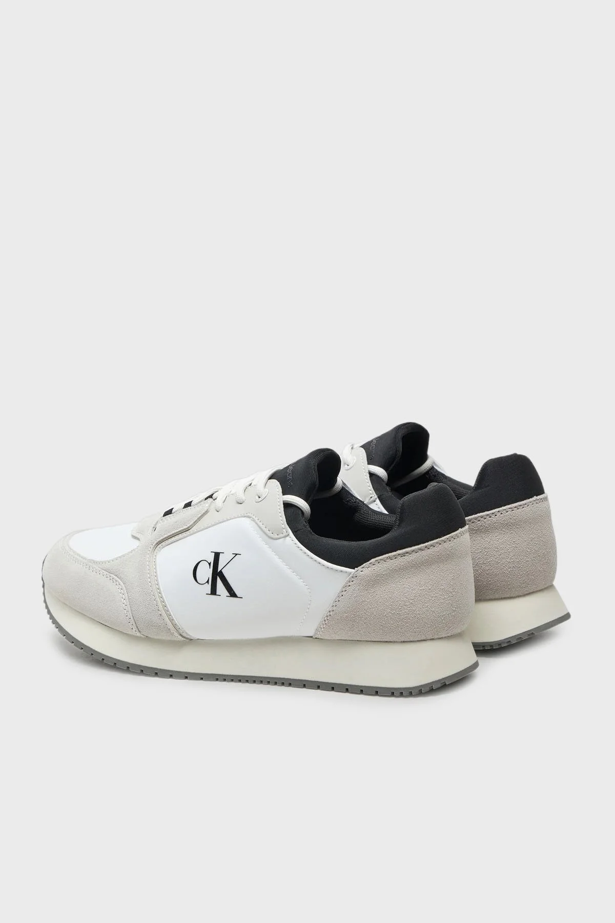 Calvin Klein Logo Baskılı Süet Detaylı Sneaker YM0YM011520LF Erkek Ayakkabı YM0YM01152 0LF BEYAZ - 9