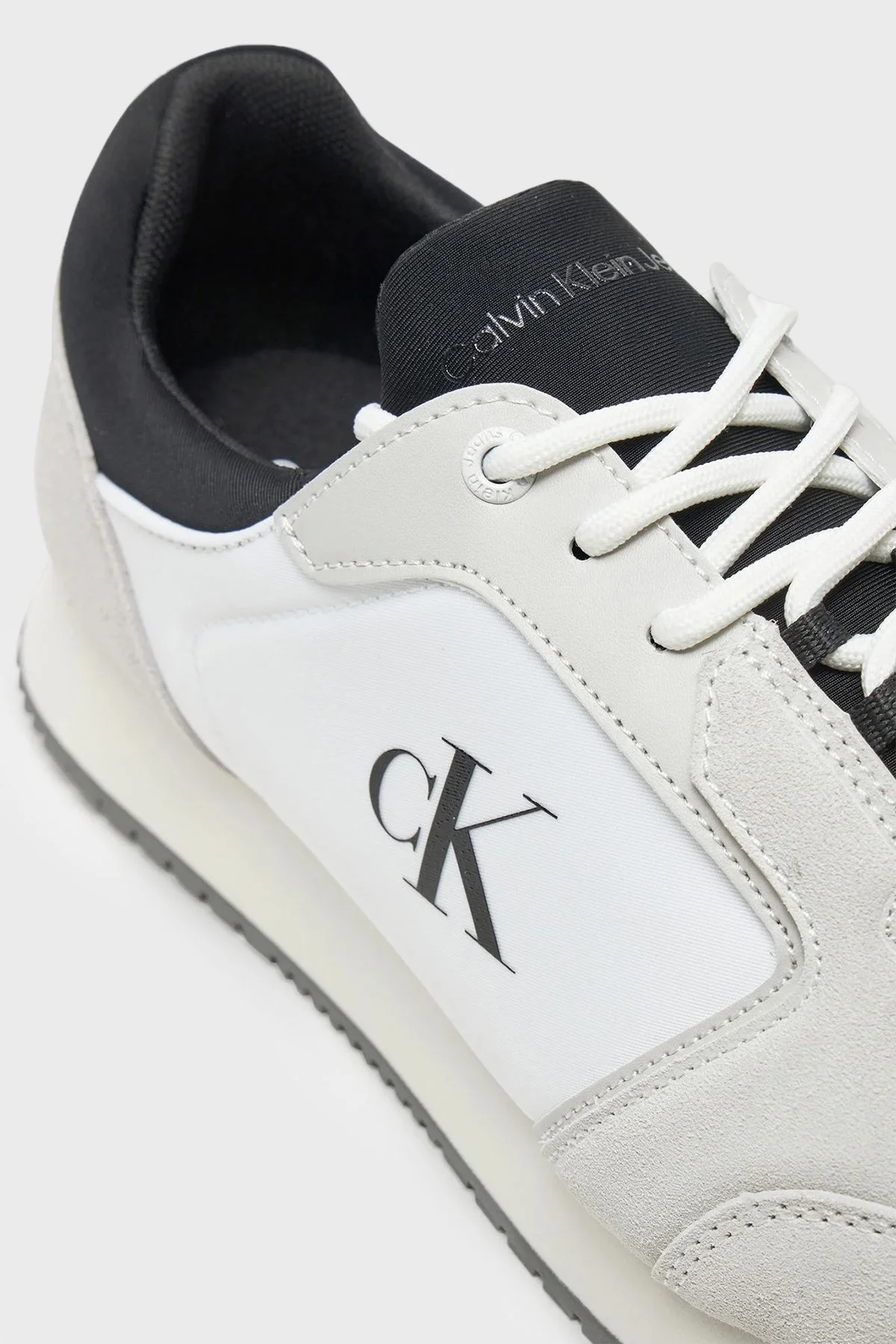 Calvin Klein Logo Baskılı Süet Detaylı Sneaker YM0YM011520LF Erkek Ayakkabı YM0YM01152 0LF BEYAZ - 11