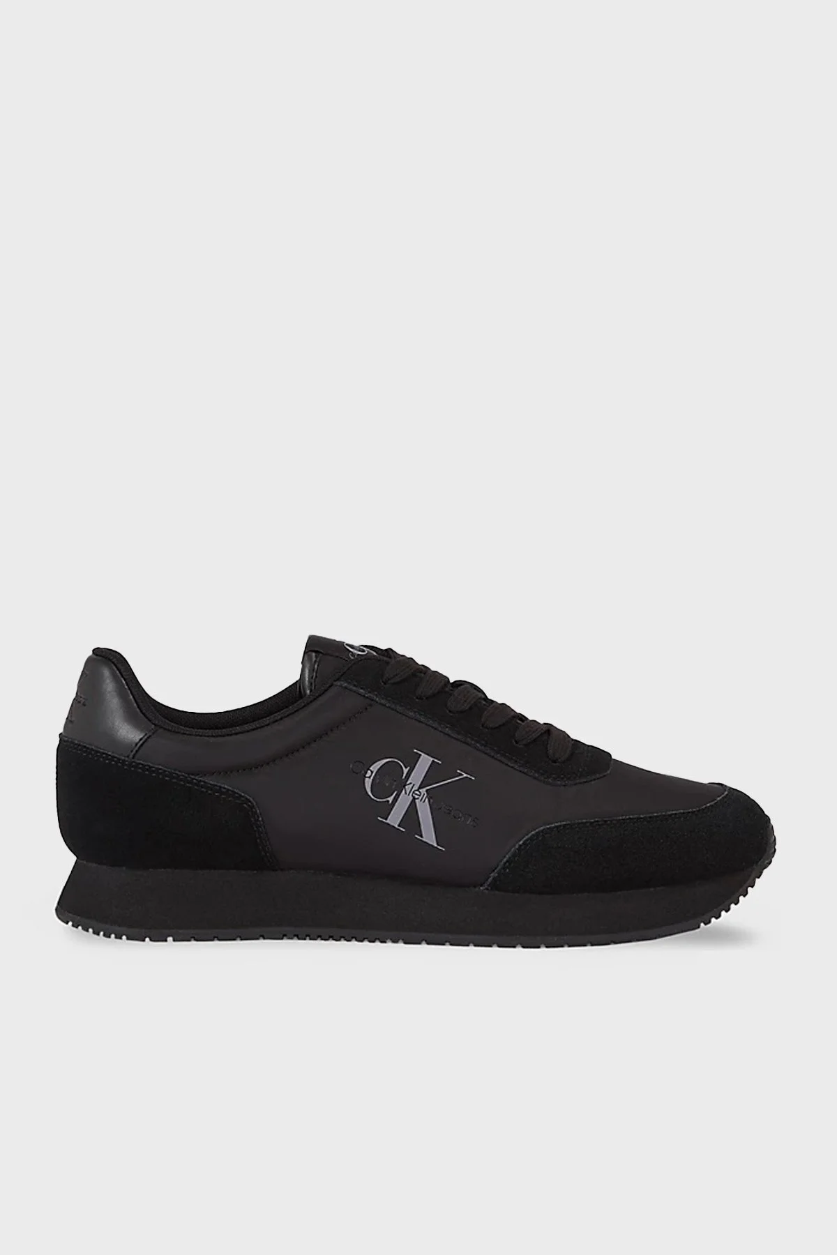 Calvin Klein Logo Baskılı Süet Kaplamalı Sneaker YM0YM007460GT Erkek Ayakkabı YM0YM00746 0GT SİYAH - 1