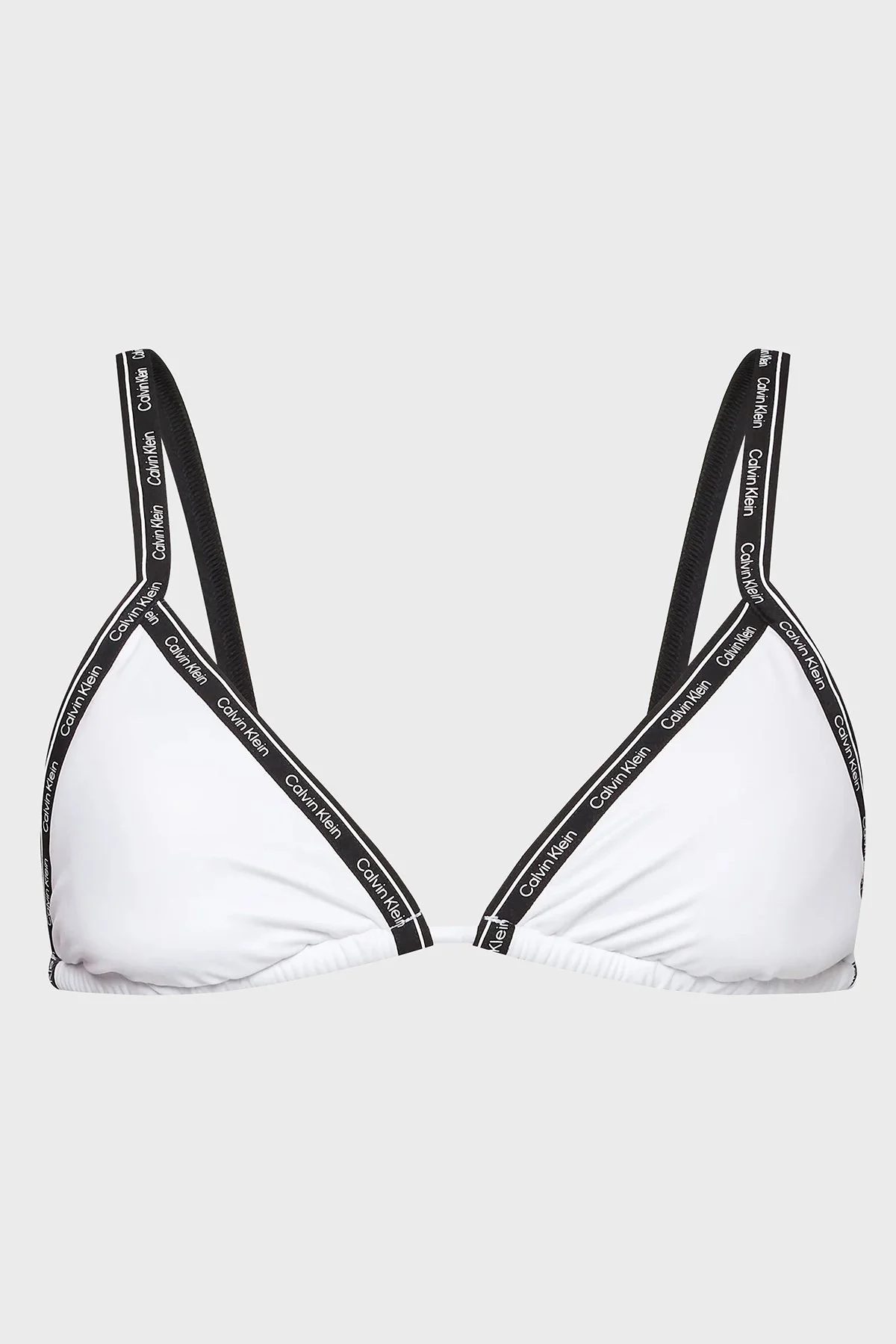 Calvin Klein Logo Baskılı Üçgen KW0KW01977YCD Bayan Bikini Üstü KW0KW01977 YCD BEYAZ - 4