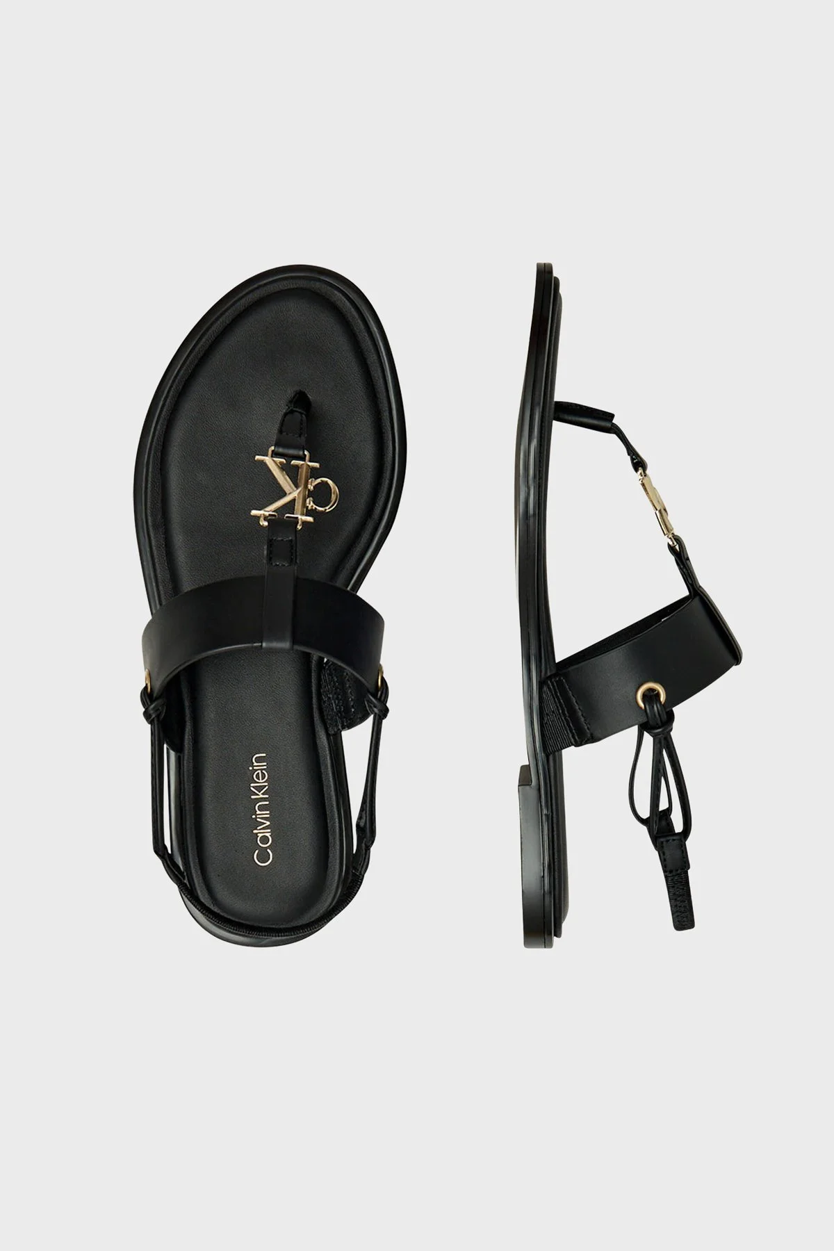 Calvin Klein Logo Detaylı Parmak Arası HW0HW029260GJ Kadın Sandalet HW0HW02926 0GJ SİYAH - 4