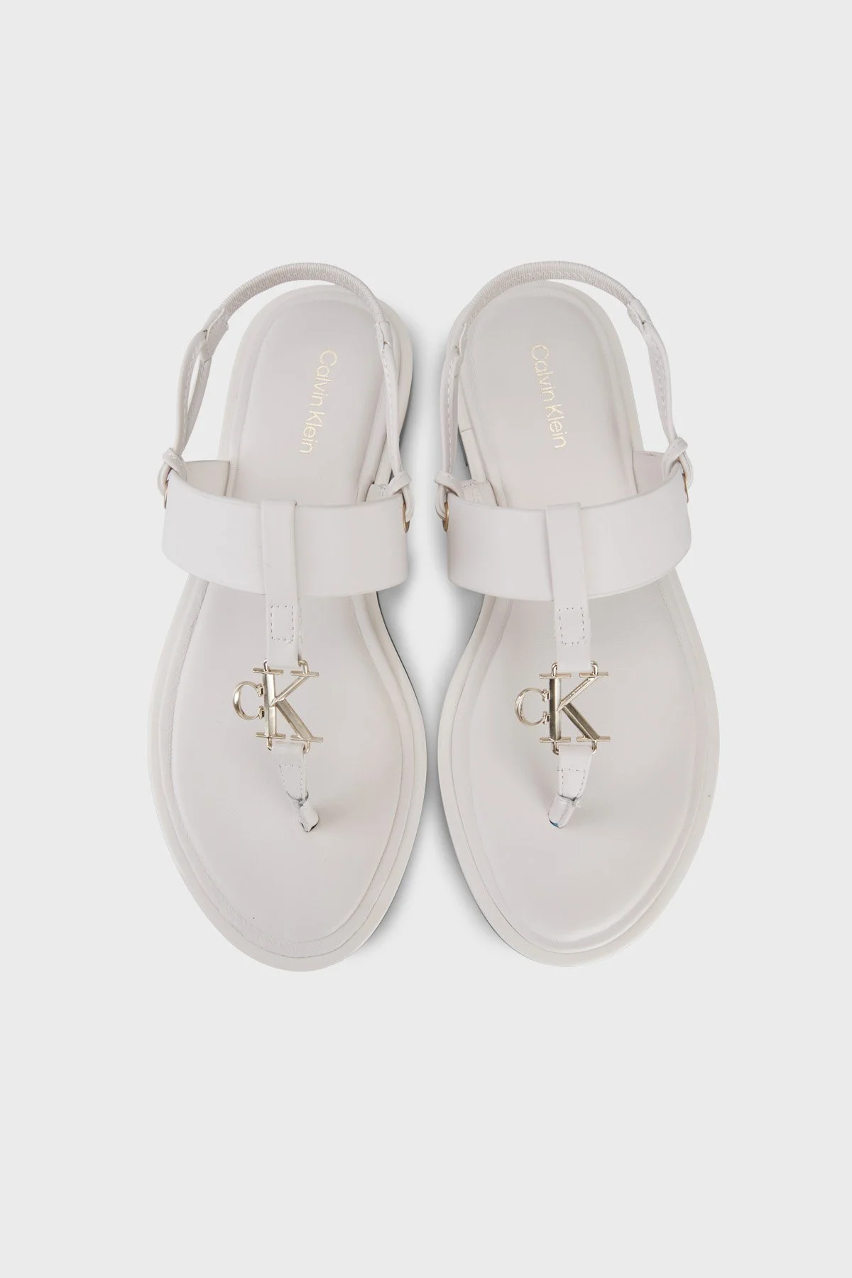 Calvin Klein Logo Detaylı Parmak Arası HW0HW02926PGA Kadın Sandalet HW0HW02926 PGA BEJ - 3