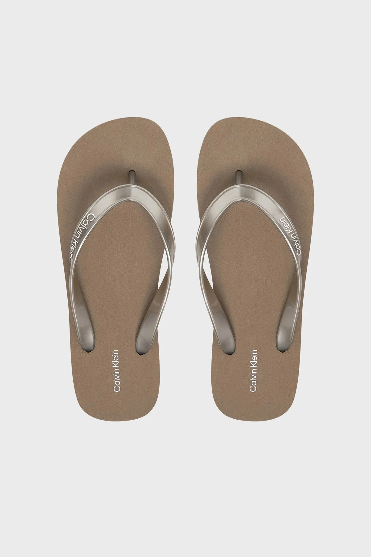 Calvin Klein Logo Detaylı Parmak Arası HW0HW03120PBO Kadın Terlik HW0HW03120 PBO GRİ - 2