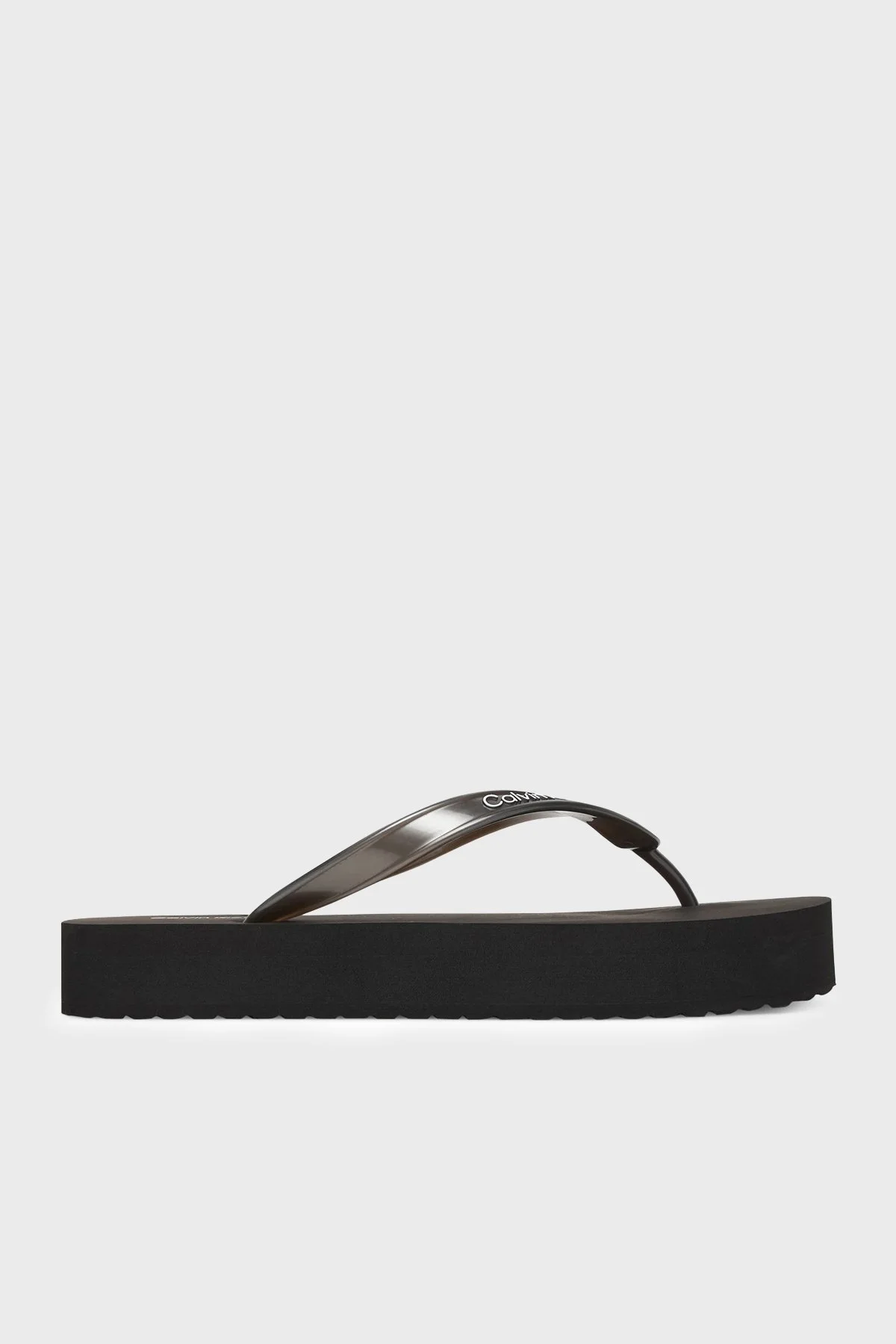 Calvin Klein Logo Detaylı Parmak Arası Kadın Terlik HW0HW03120 0GJ SİYAH - 1