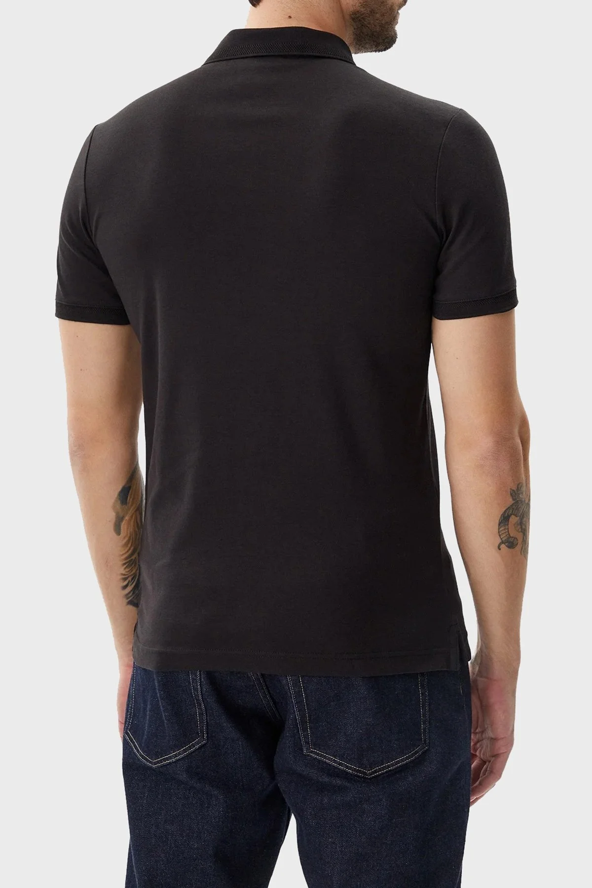 Calvin Klein Logo Nakışlı Pamuklu Regular Fit Düğmeli K10K114135BEH Erkek Polo Yaka T Shirt K10K114135 BEH SİYAH - 8