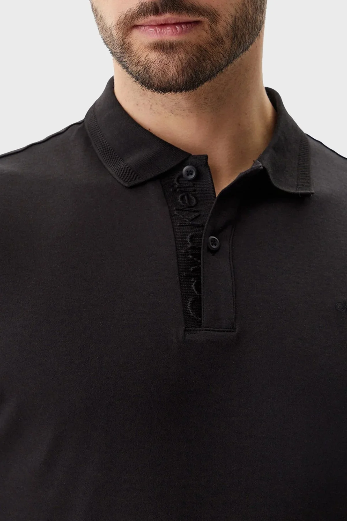 Calvin Klein Logo Nakışlı Pamuklu Regular Fit Düğmeli K10K114135BEH Erkek Polo Yaka T Shirt K10K114135 BEH SİYAH - 9