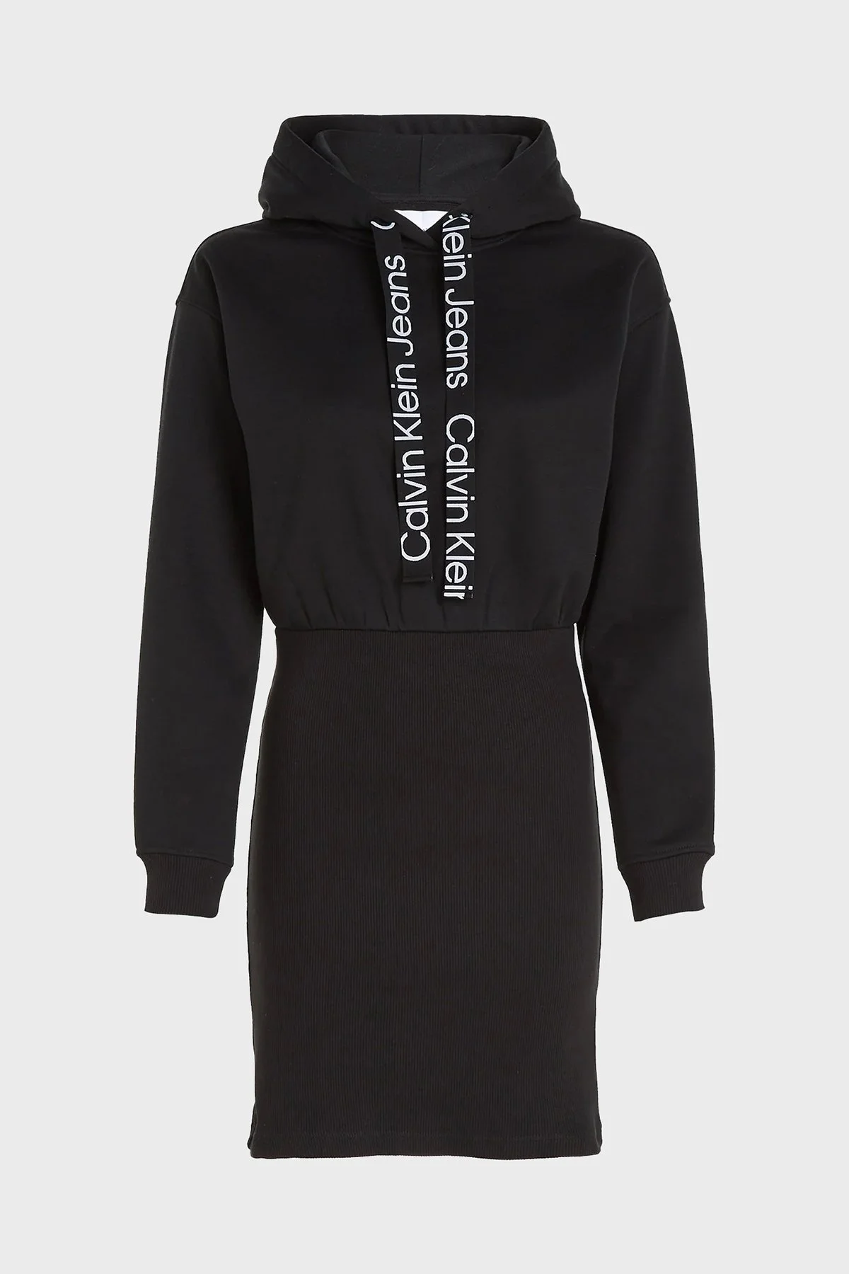 Calvin Klein Logo Şeritli Kapüşonlu Regular Fit Sweat J20J221991BEH Bayan Elbise J20J221991 BEH SİYAH - 4