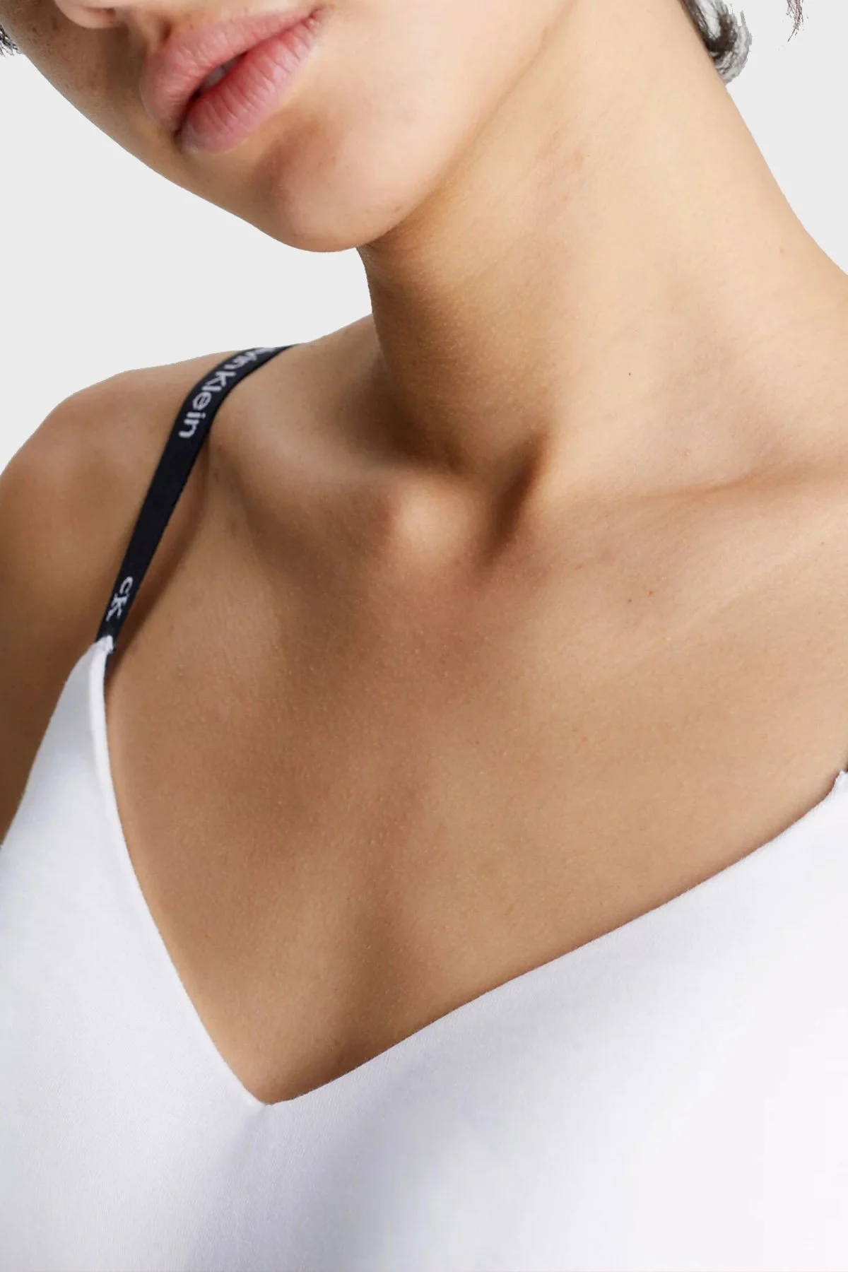 Calvin Klein Logo Şeritli Pamuklu Spor 000QF7218E100 Bayan Sütyen 000QF7218E 100 BEYAZ - 3