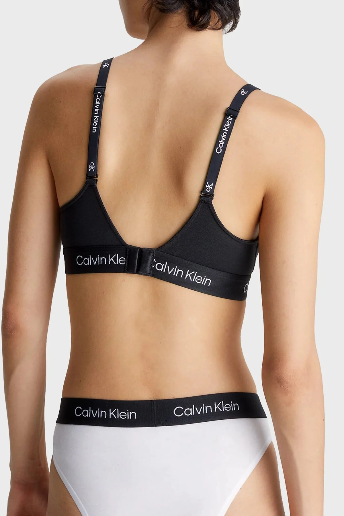 Calvin Klein Logo Şeritli Pamuklu Spor 000QF7218EUB1 Bayan Sütyen 000QF7218E UB1 SİYAH - 2