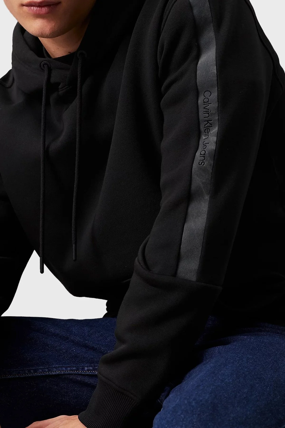 Calvin Klein Logo Şeritli Regular Fit J30J325632BEH Erkek Sweat J30J325632 BEH SİYAH - 3