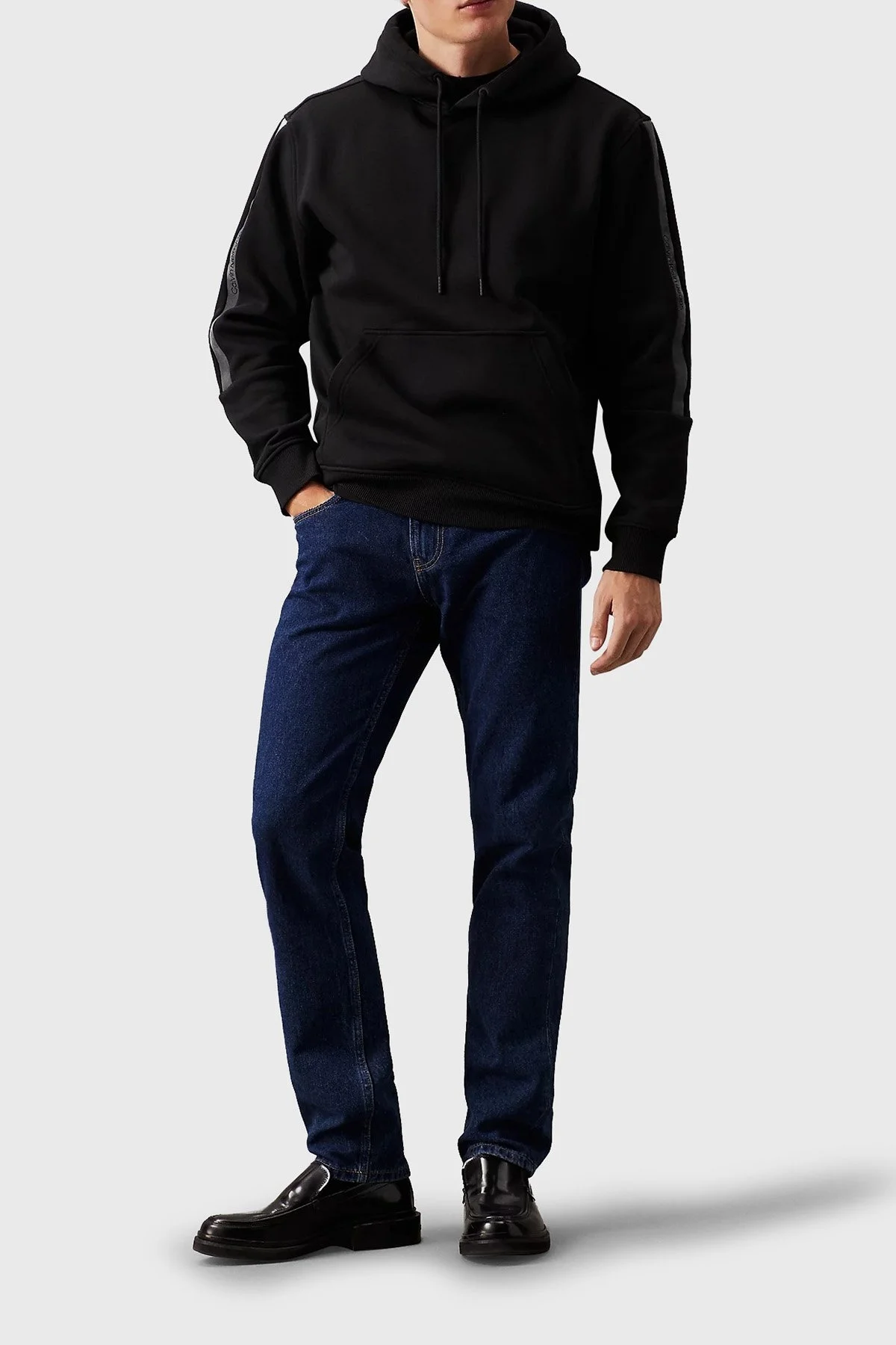 Calvin Klein Logo Şeritli Regular Fit J30J325632BEH Erkek Sweat J30J325632 BEH SİYAH - 4