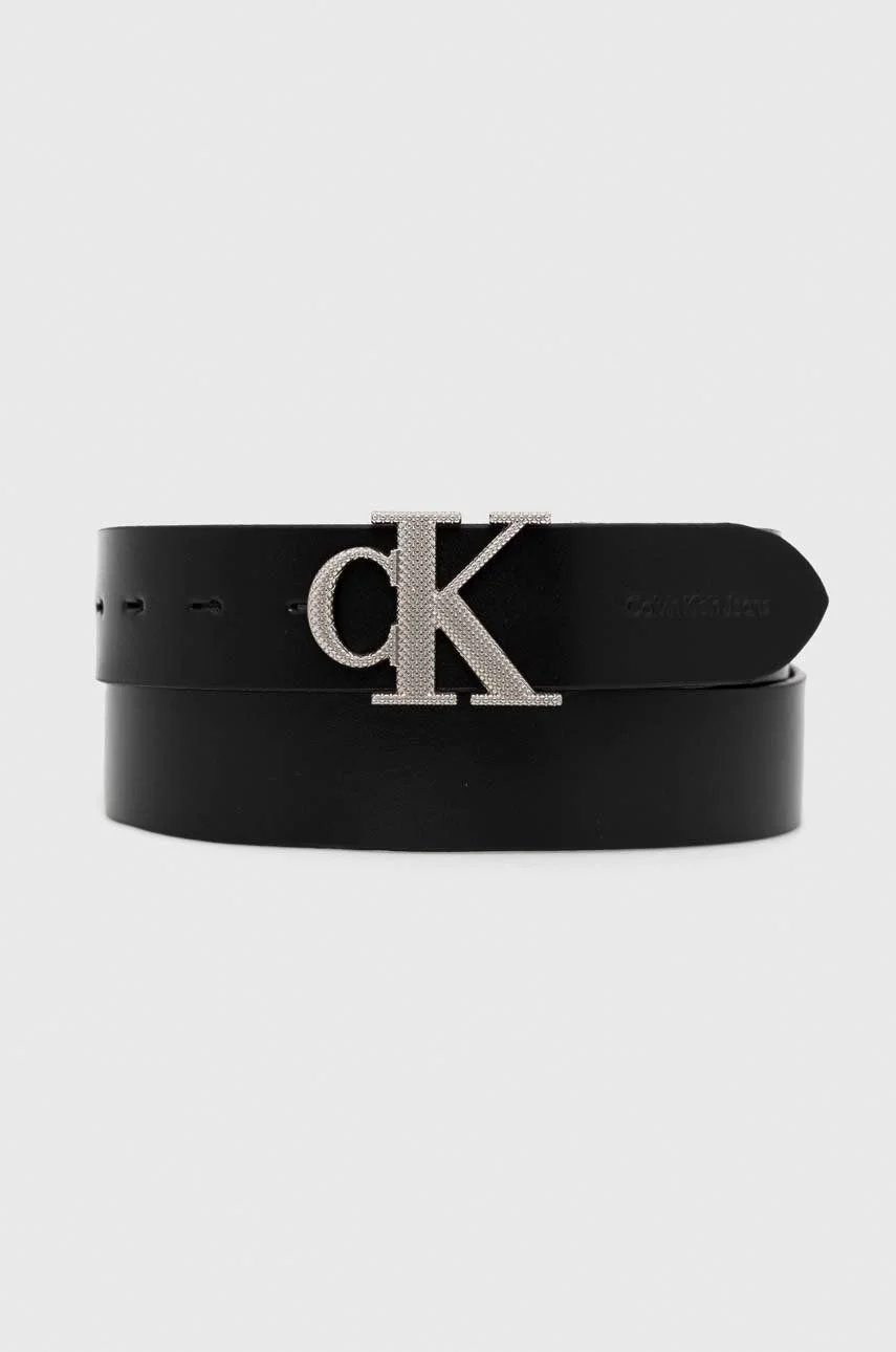 Calvin Klein Logolu % 100 Deri Erkek Kemer K50K510152 0GQ SİYAH - 1