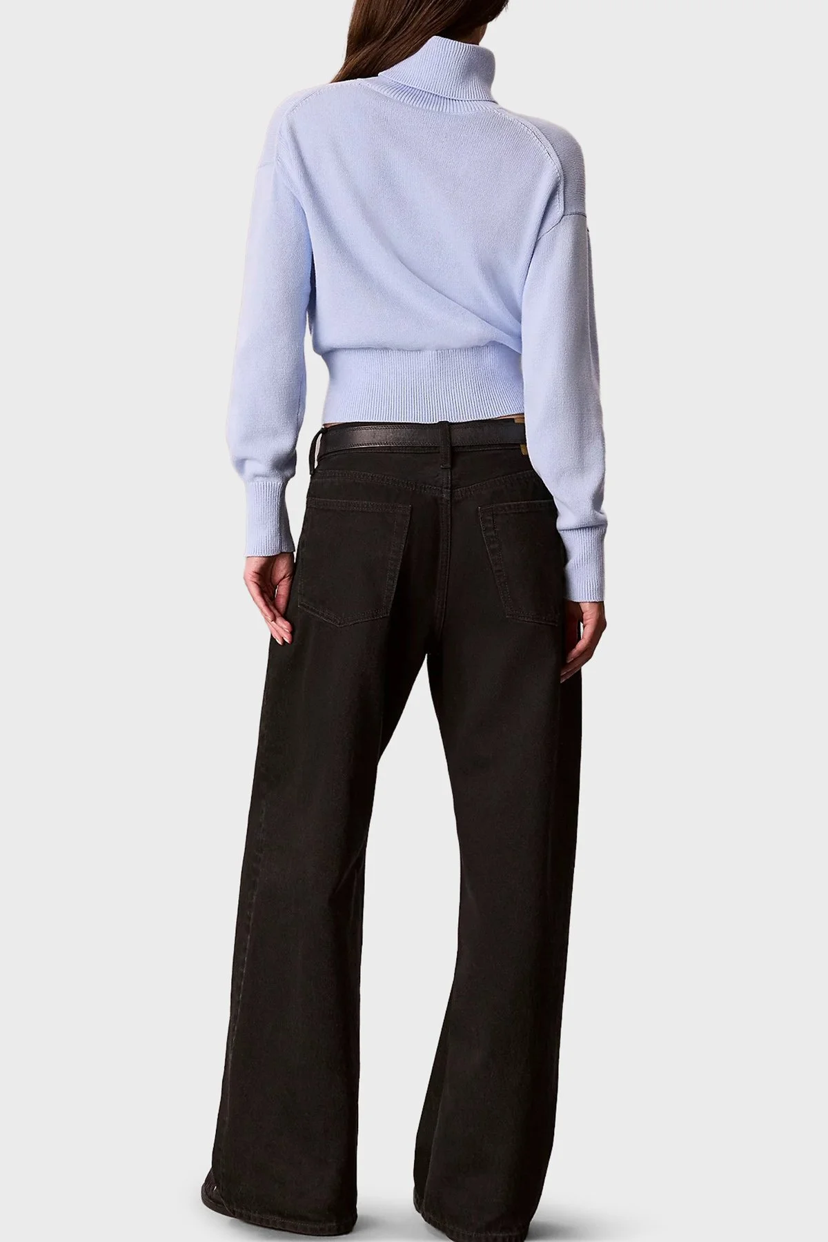 Calvin Klein Logolu % 100 Pamuk Balıkçı Yaka LV047H329GC3Q Kadın Kazak LV047H329G C3Q Lila - 3