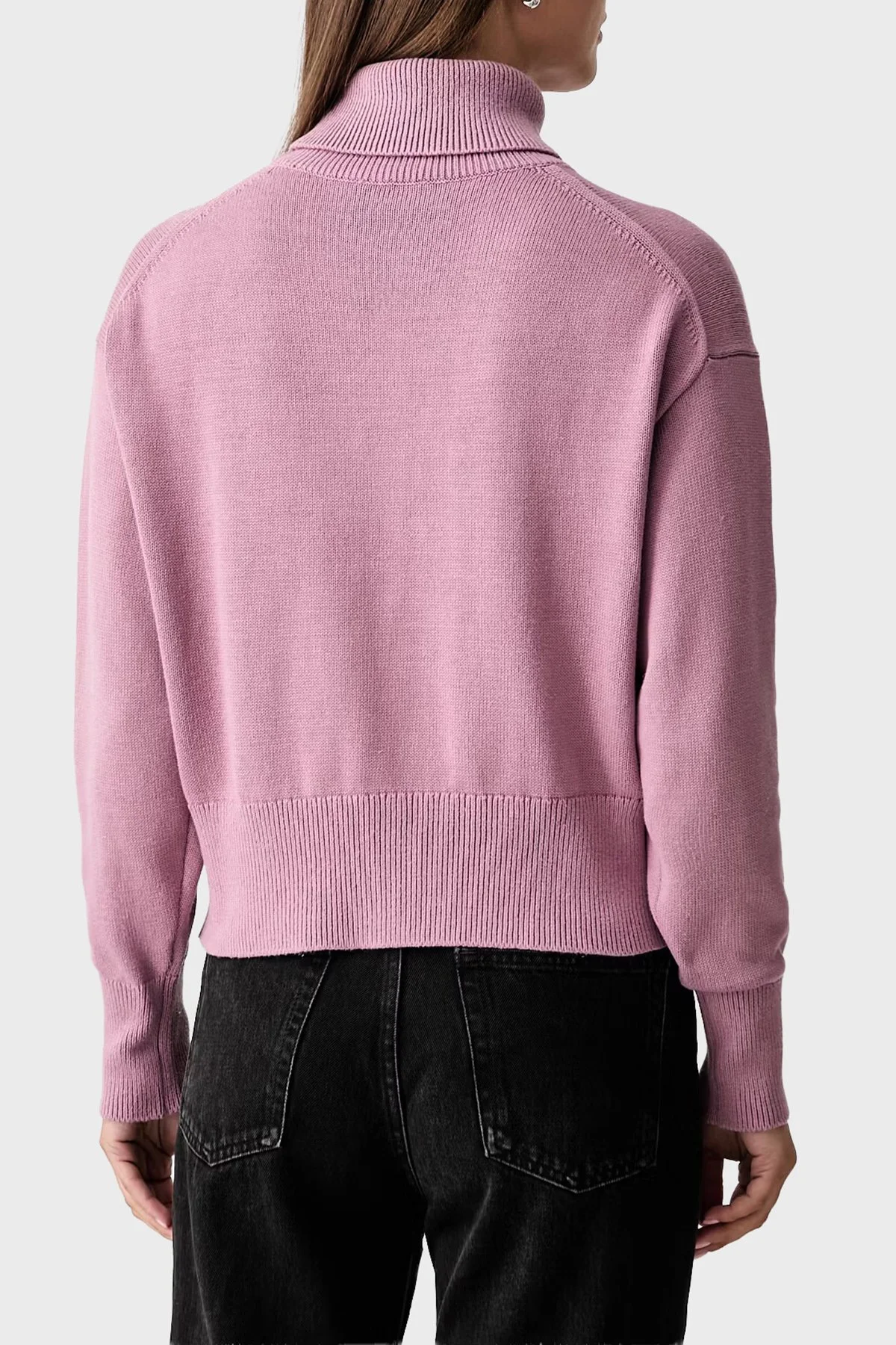 Calvin Klein Logolu % 100 Pamuk Balıkçı Yaka LV047H329GVCB Kadın Kazak LV047H329G VCB Pembe - 3