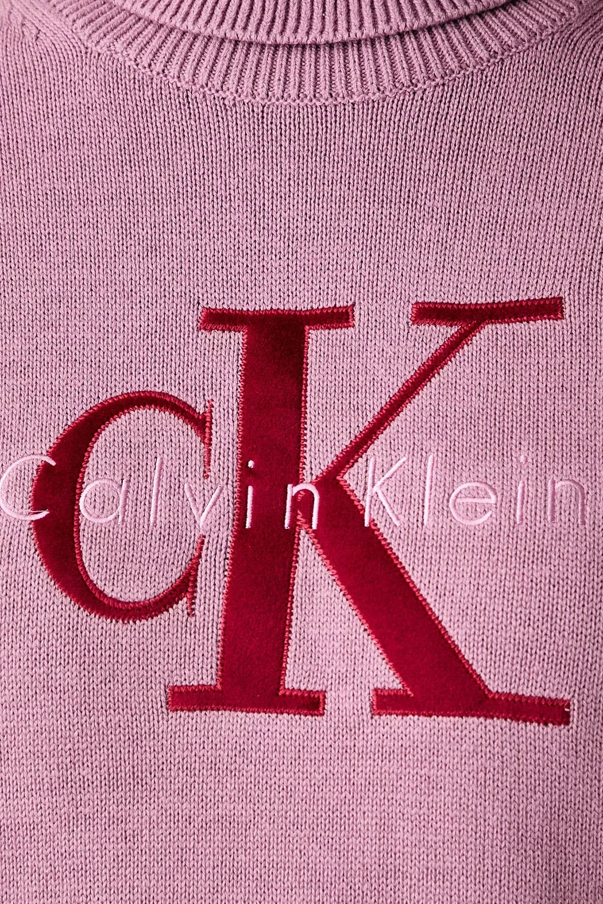 Calvin Klein Logolu % 100 Pamuk Balıkçı Yaka LV047H329GVCB Kadın Kazak LV047H329G VCB Pembe - 5