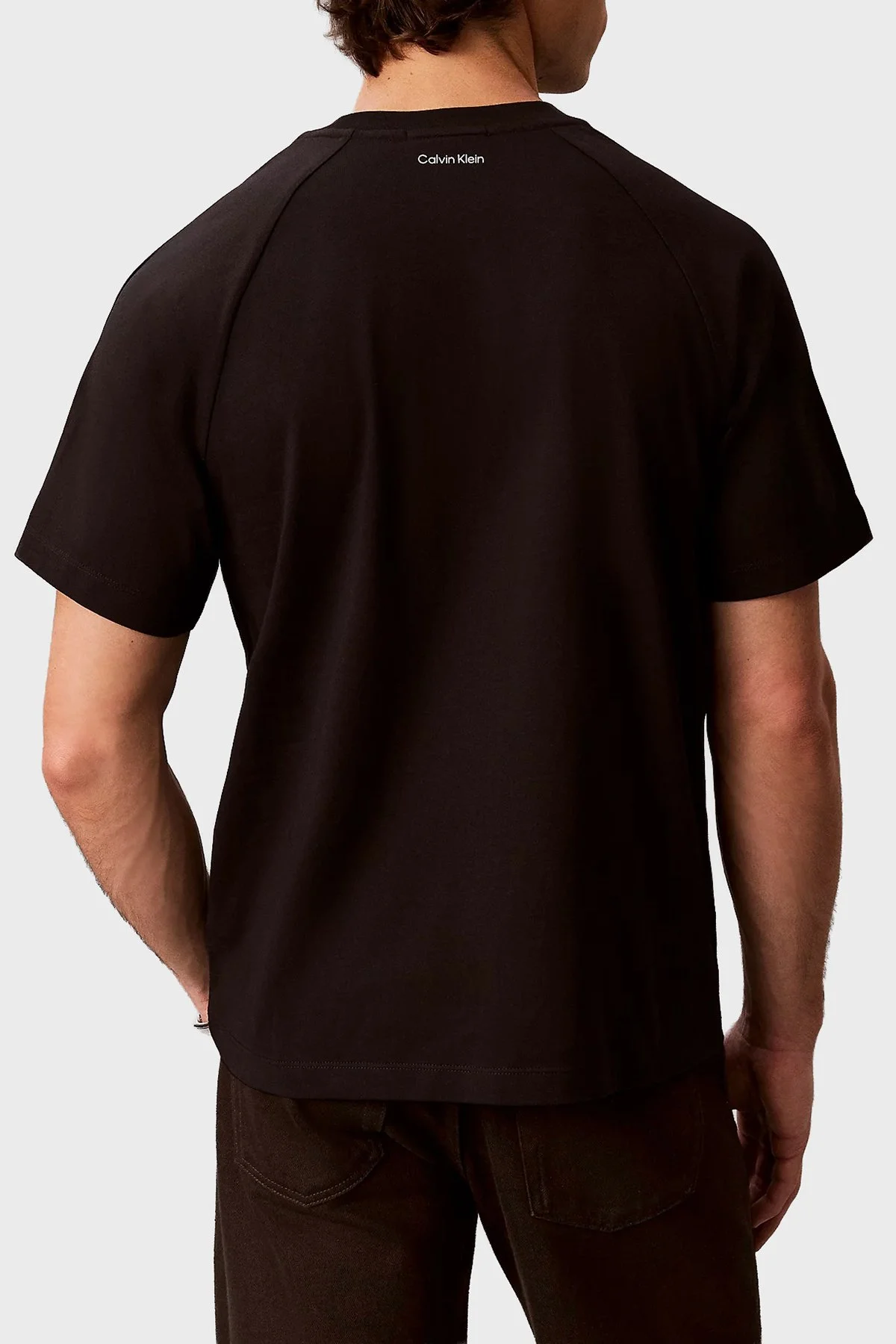 Calvin Klein Logolu % 100 Pamuk Bisiklet Yaka LV04RH201GUB1 Erkek T Shirt LV04RH201G UB1 Siyah - 3