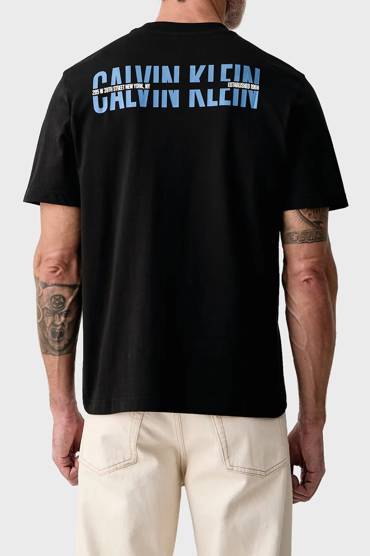 Calvin Klein Logolu % 100 Pamuk Bisiklet Yaka LV04RH821GUB1 Erkek T Shirt LV04RH821G UB1 Siyah - 3