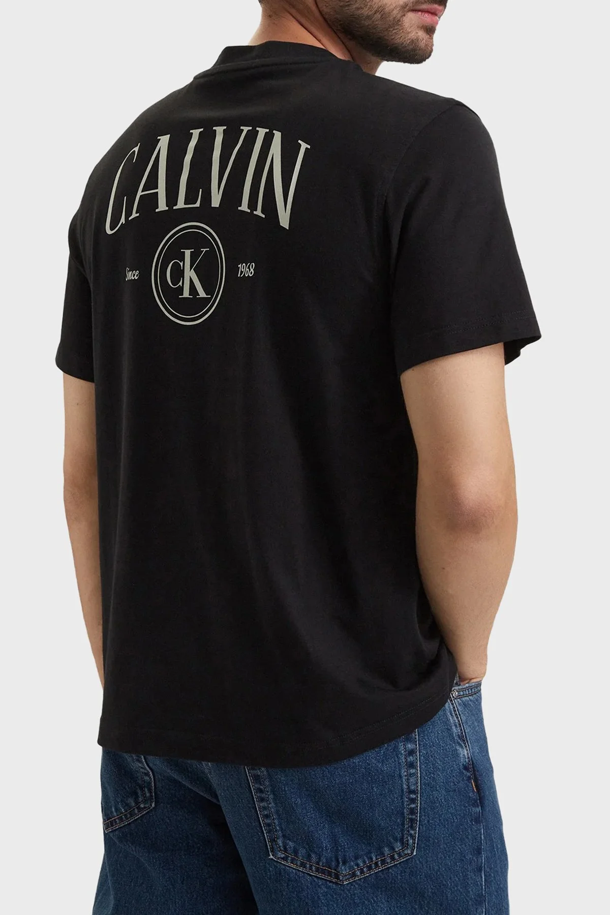 Calvin Klein Logolu % 100 Pamuk Bisiklet Yaka LV04RH856GUB1 Erkek T Shirt LV04RH856G UB1 Siyah - 3