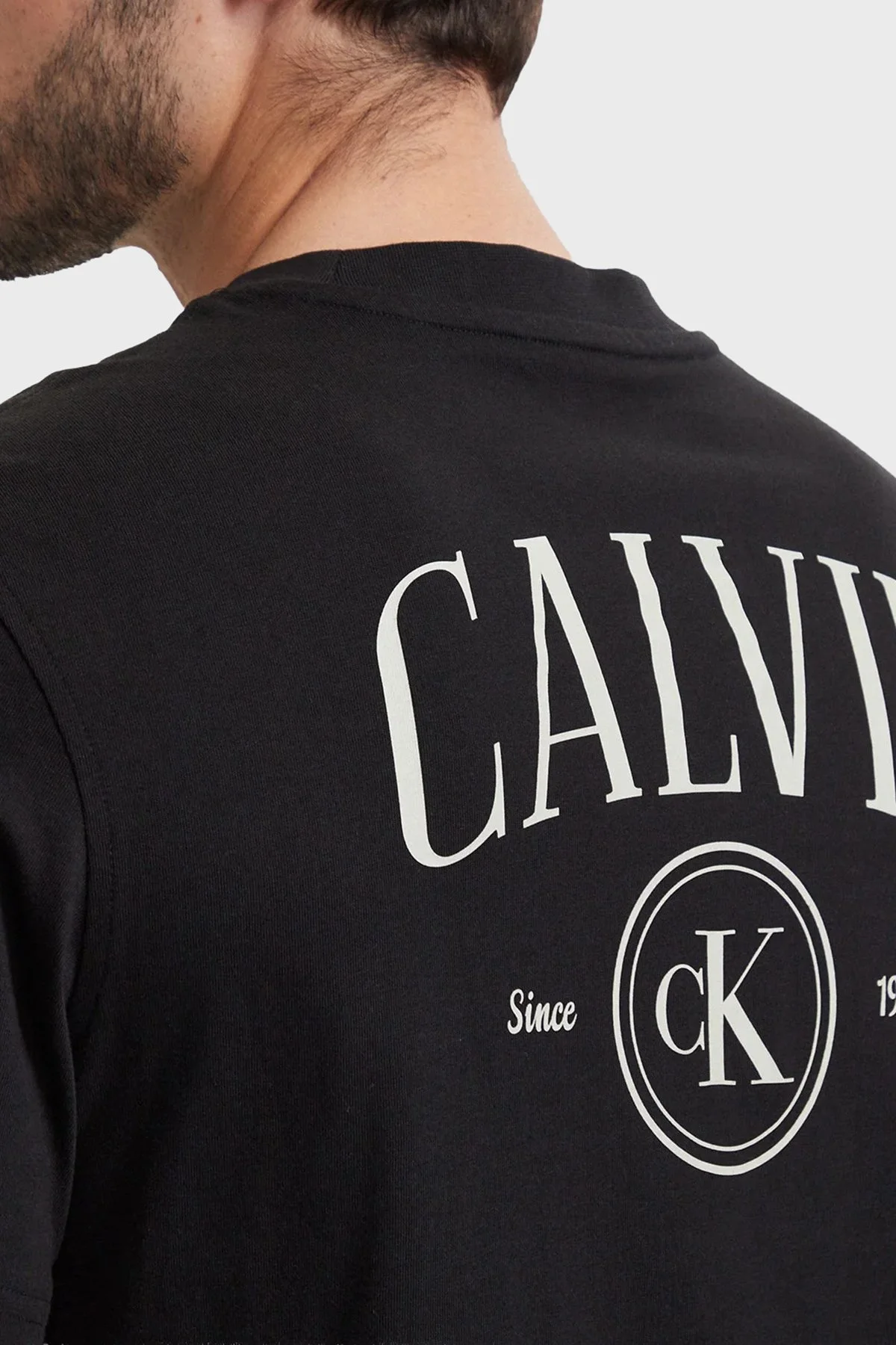 Calvin Klein Logolu % 100 Pamuk Bisiklet Yaka LV04RH856GUB1 Erkek T Shirt LV04RH856G UB1 Siyah - 5