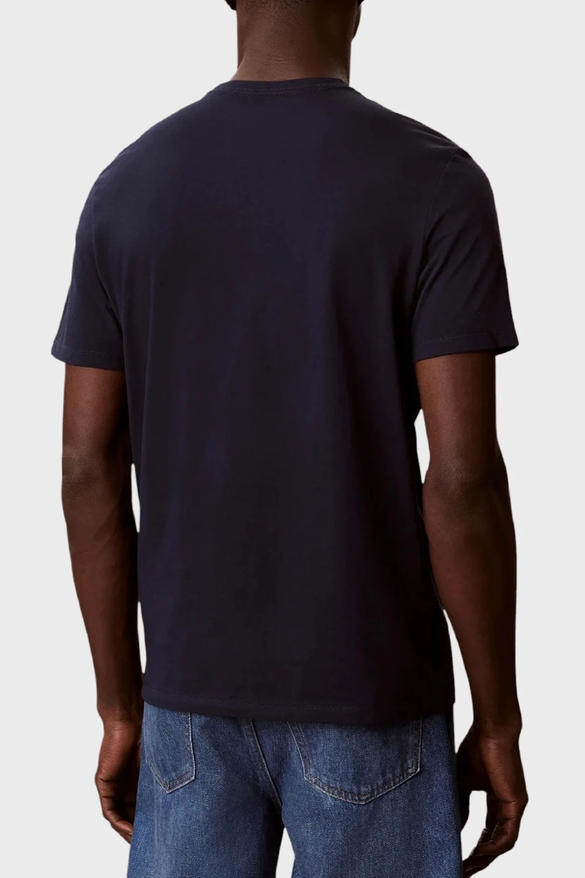 Calvin Klein Logolu % 100 Pamuk Bisiklet Yaka LV14RF803GCEF Erkek T Shirt LV14RF803G CEF LACİVERT - 3