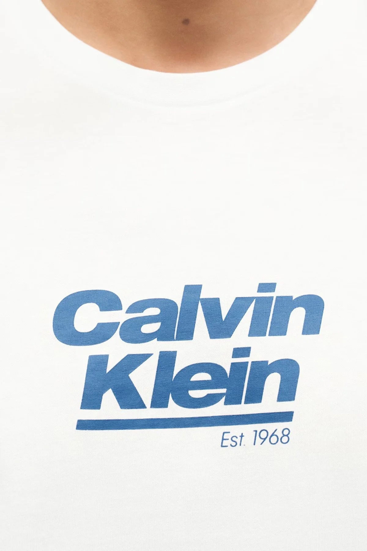 Calvin Klein Logolu % 100 Pamuk Bisiklet Yaka LV14RF803GYAF Erkek T Shirt LV14RF803G YAF BEYAZ - 4