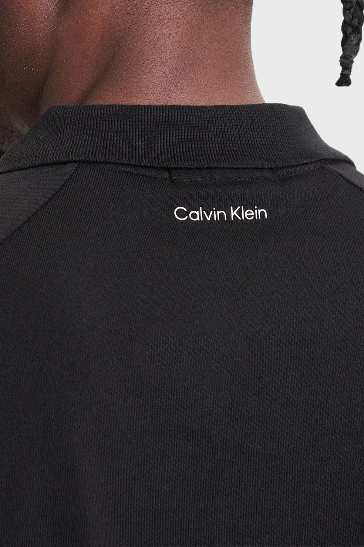 Calvin Klein Logolu % 100 Pamuk Düğmeli Erkek Polo LV04RH202G UB1 Siyah - 4