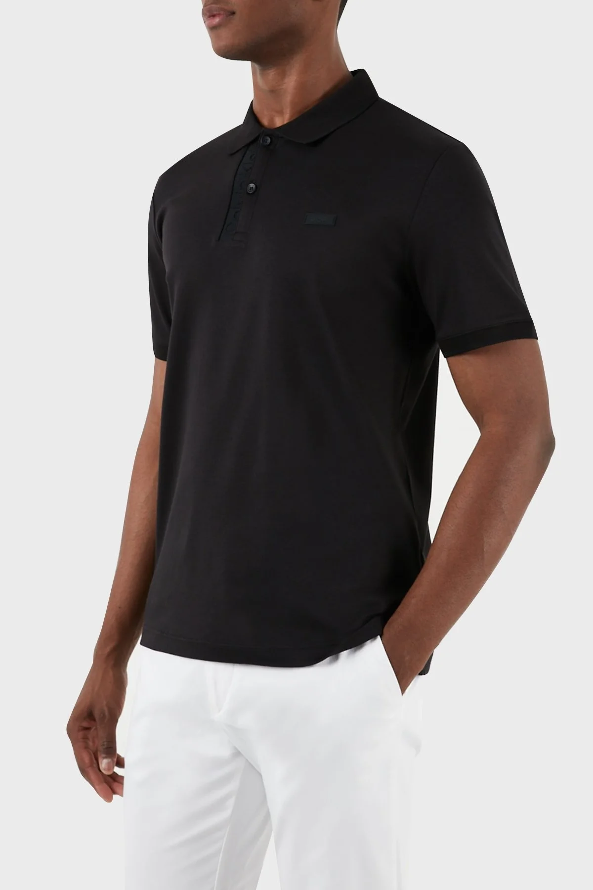 Calvin Klein Logolu % 100 Pamuk Düğmeli K10K112473BEH Erkek Polo Yaka T Shirt K10K112473 BEH SİYAH - 3