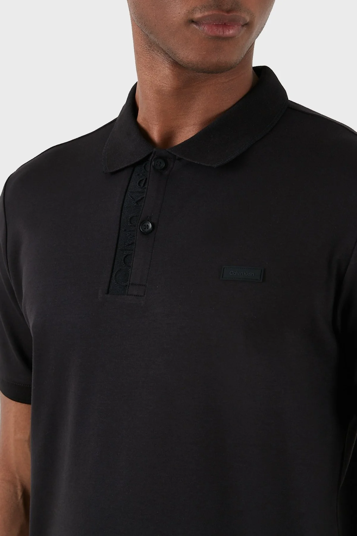 Calvin Klein Logolu % 100 Pamuk Düğmeli K10K112473BEH Erkek Polo Yaka T Shirt K10K112473 BEH SİYAH - 5