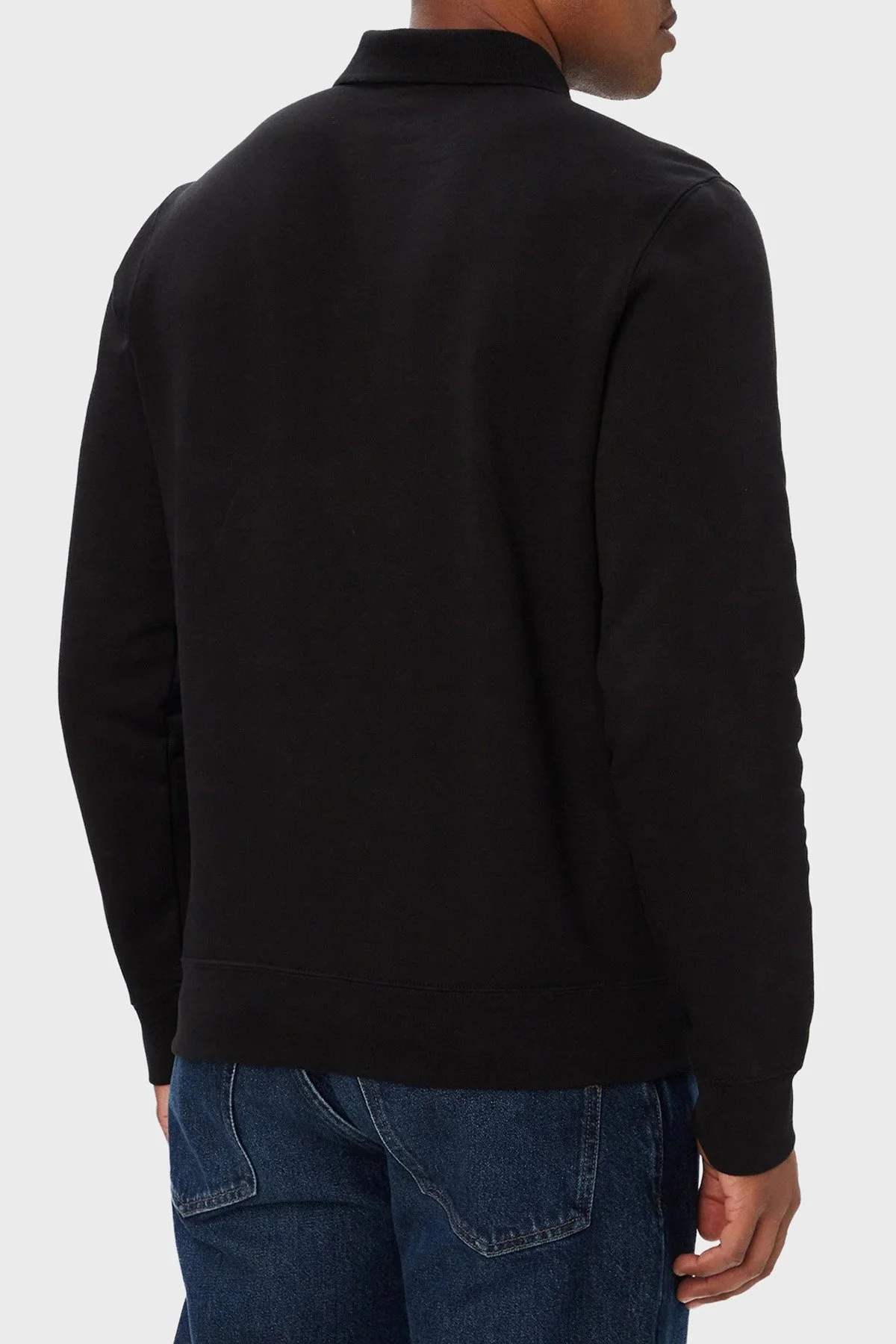 Calvin Klein Logolu % 100 Pamuk Düğmeli LV04RH236GUB1 Erkek Polo Yaka Sweat LV04RH236G UB1 Siyah - 3