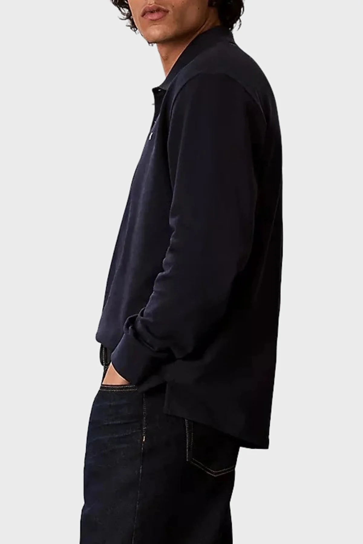 Calvin Klein Logolu % 100 Pamuk Düğmeli LV04RH263GCEF Erkek Polo LV04RH263G CEF Lacivert - 4