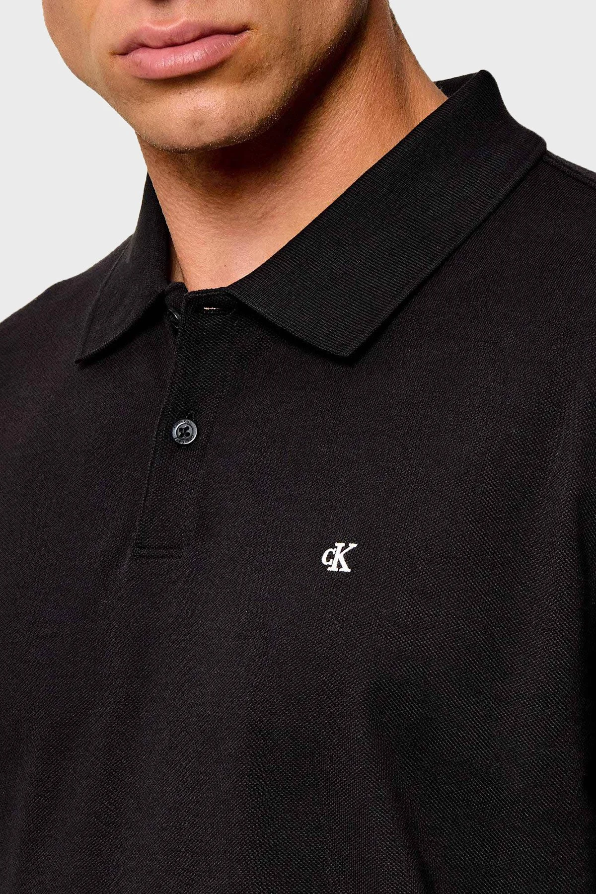 Calvin Klein Logolu % 100 Pamuk Düğmeli LV04RH263GUB1 Erkek Polo LV04RH263G UB1 Siyah - 4