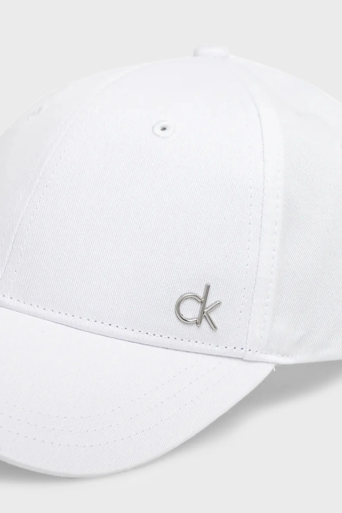 Calvin Klein Logolu % 100 Pamuk K60K613102YAF Bayan Şapka K60K613102 YAF BEYAZ - 6