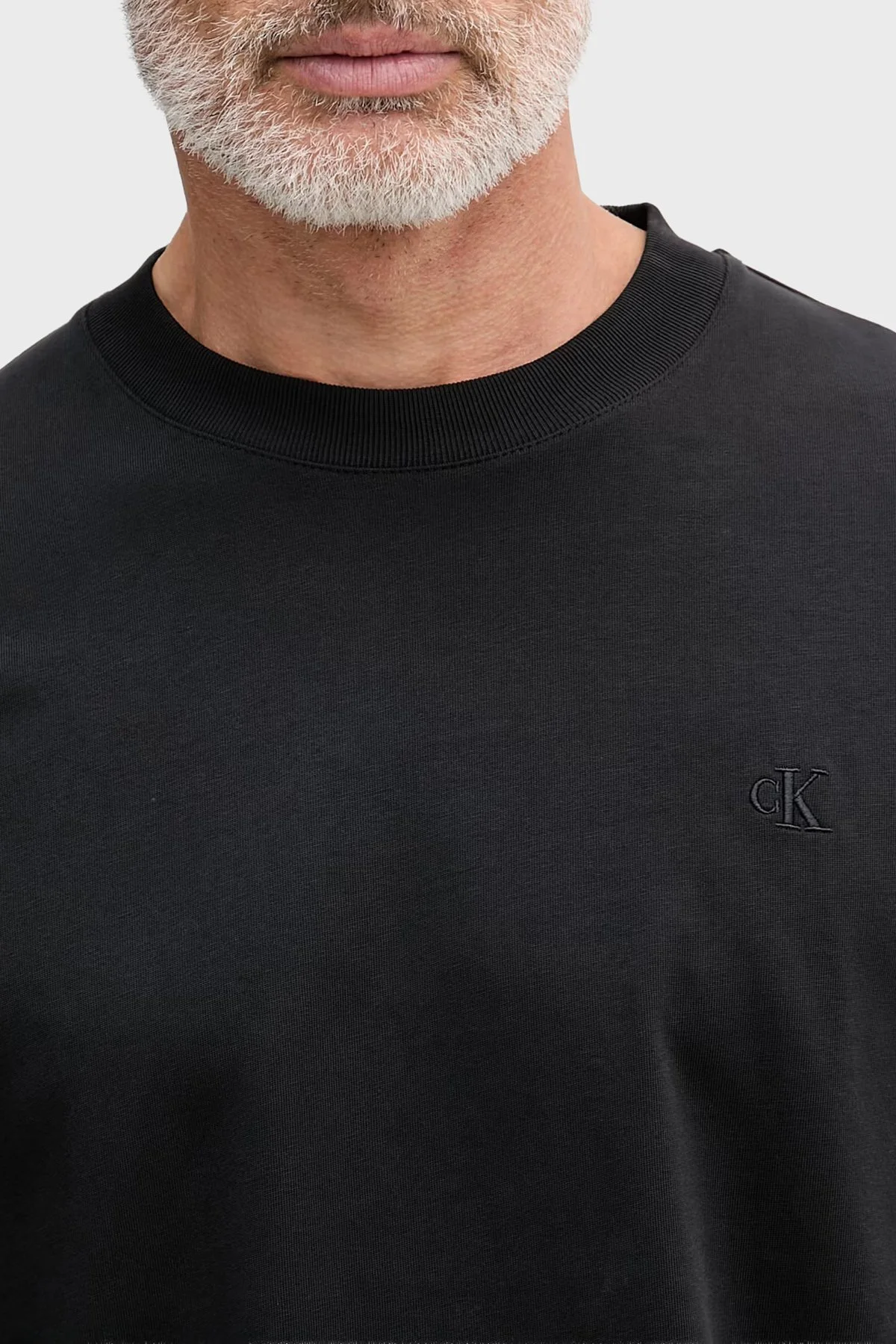 Calvin Klein Logolu % 100 Pamuk Oversize LV04RAB806UB1 Erkek T Shirt LV04RAB806 UB1 SİYAH - 4