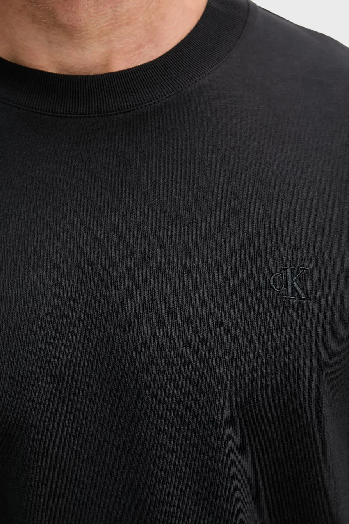 Calvin Klein Logolu % 100 Pamuk Oversize LV04RAB806UB1 Erkek T Shirt LV04RAB806 UB1 SİYAH - 5