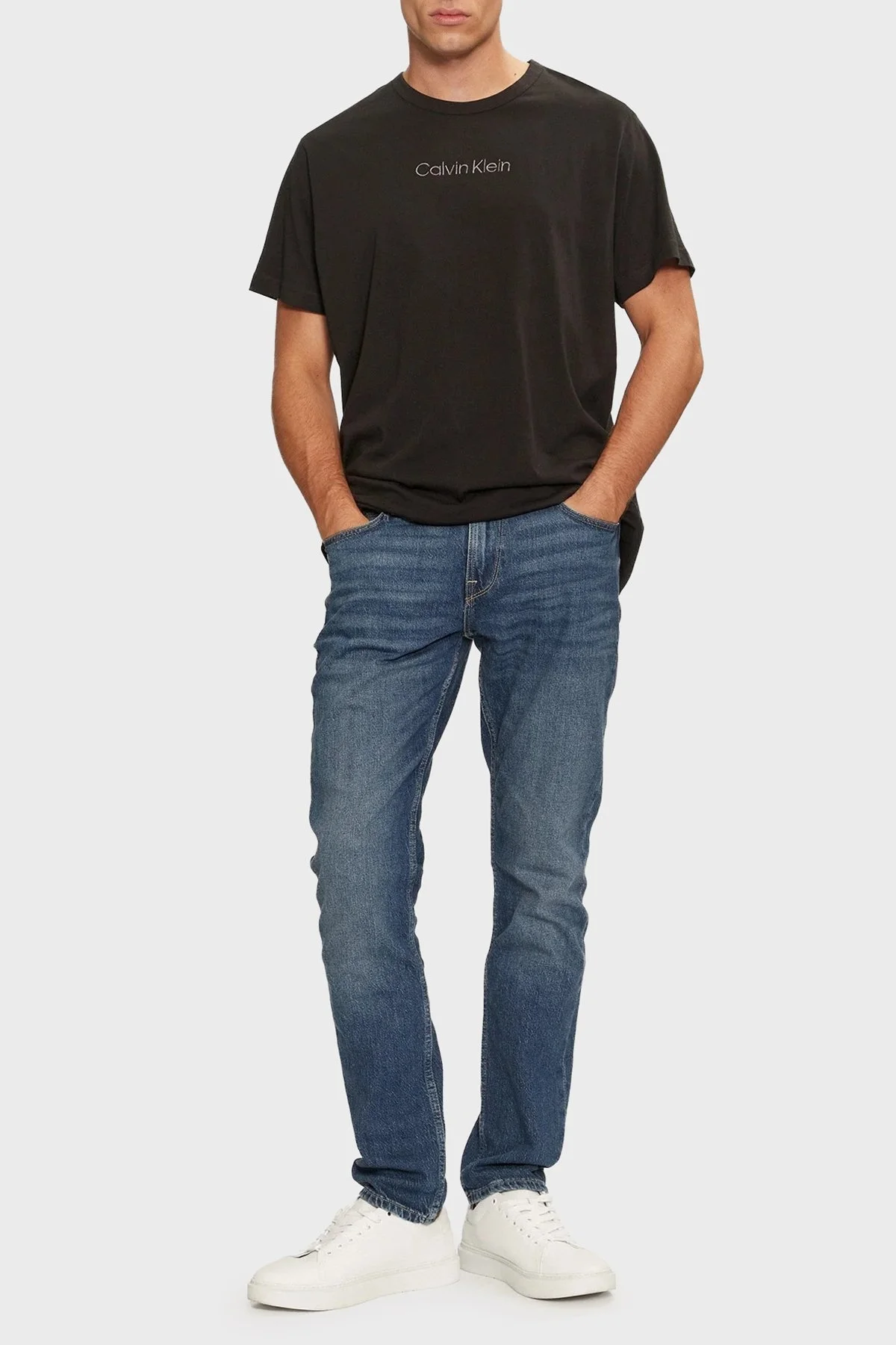 Calvin Klein Logolu % 100 Pamuk Regular Fit Bisiklet Yaka 000NM2748EUB1 Erkek T Shirt 000NM2748E UB1 SİYAH - 7