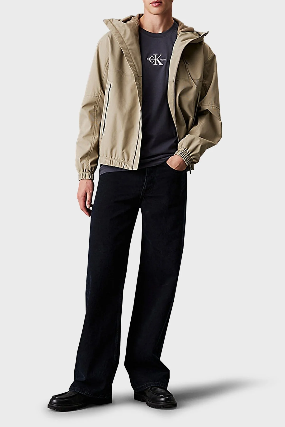 Calvin Klein Logolu % 100 Pamuk Regular Fit Bisiklet Yaka J30J325649BAN Erkek T Shirt J30J325649 BAN ANTRASİT - 6