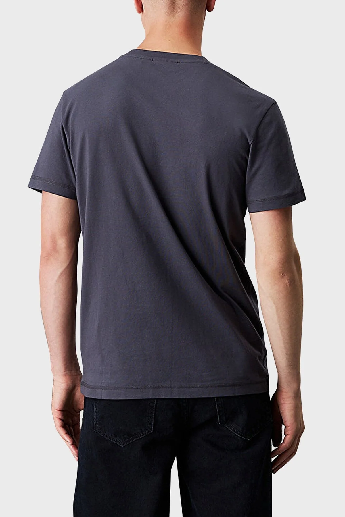 Calvin Klein Logolu % 100 Pamuk Regular Fit Bisiklet Yaka J30J325649BAN Erkek T Shirt J30J325649 BAN ANTRASİT - 7