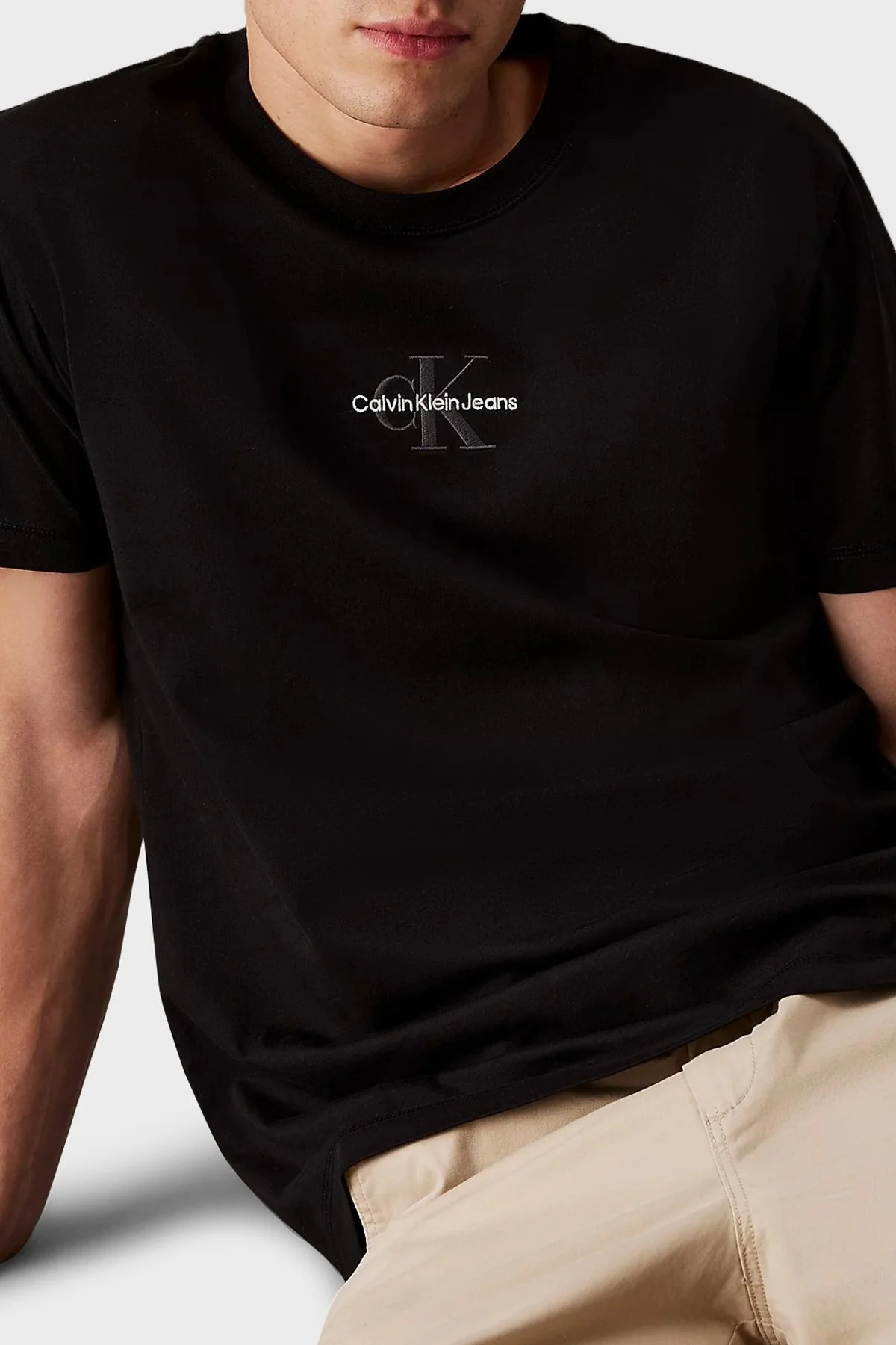 Calvin Klein Logolu % 100 Pamuk Regular Fit Bisiklet Yaka J30J325649BEH Erkek T Shirt J30J325649 BEH SİYAH - 8
